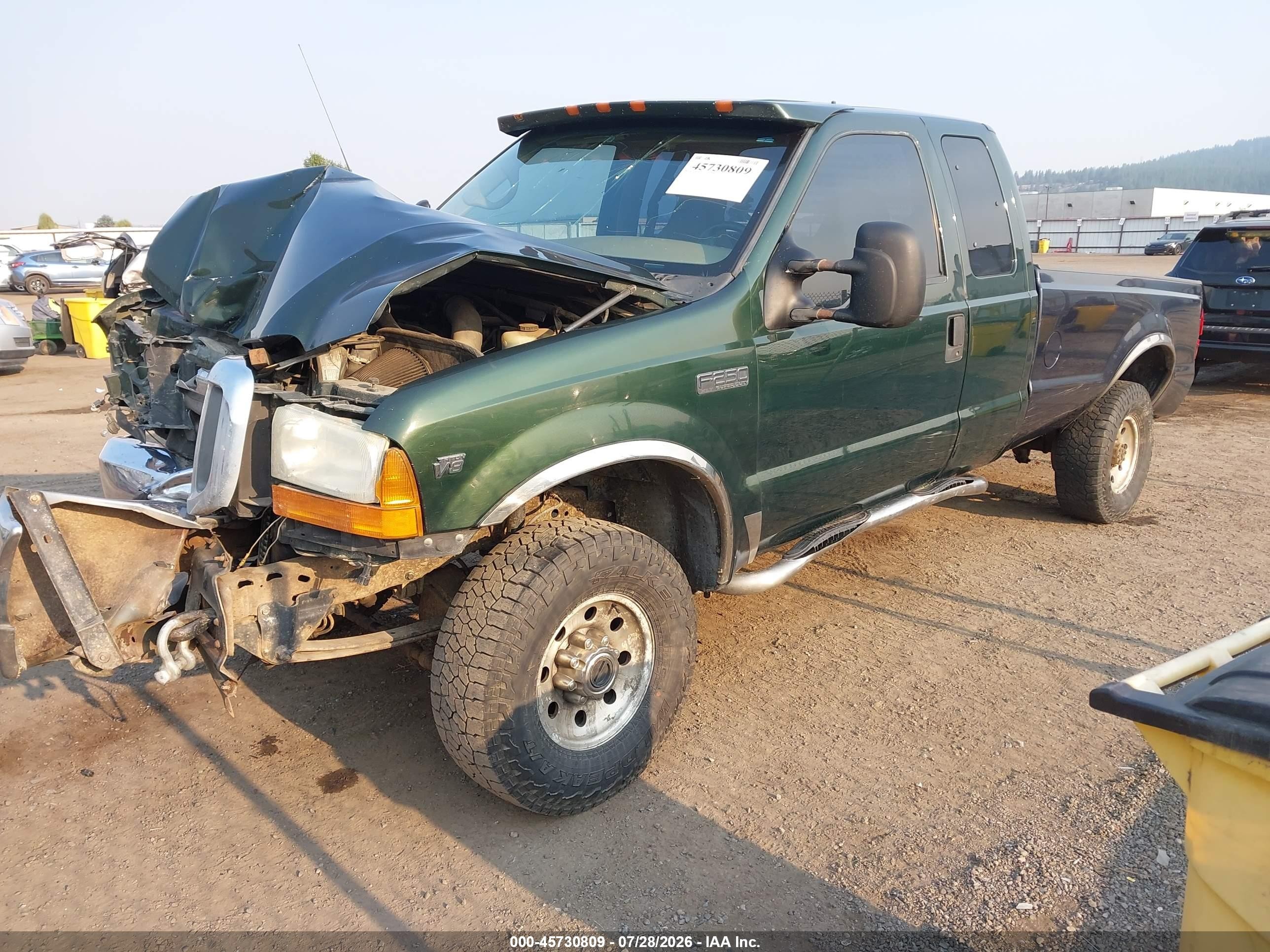 1999 Ford F-250 Lariat/xl/xlt Green vin: 1FTNX21L2XEC29329