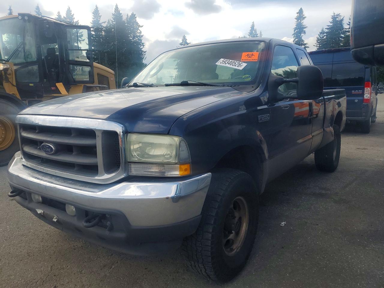2004 Ford F250 Super Duty Blue vin: 1FTNX21L34EB53857