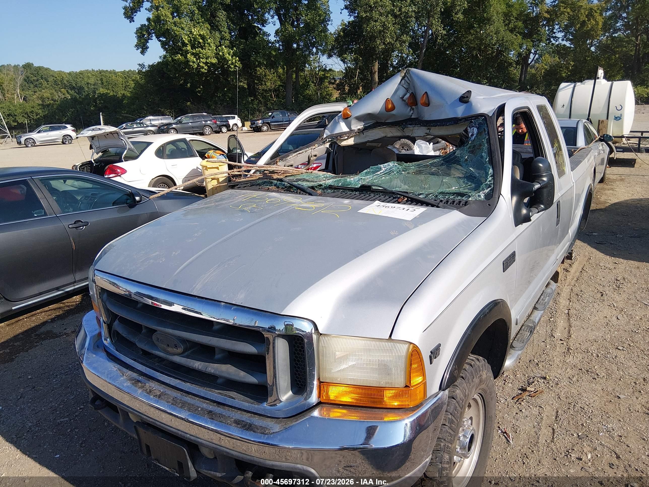 2001 Ford F-250 Lariat/xl/xlt Silver vin: 1FTNX21L41EC52005