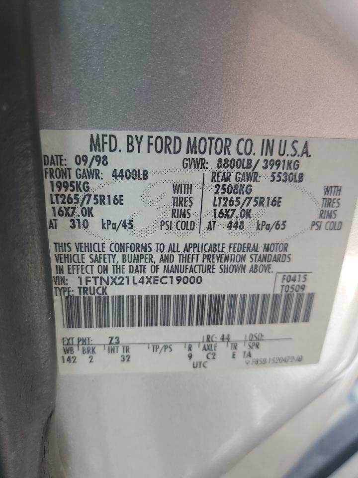 1999 Ford F250 Super Duty Silver vin: 1FTNX21L4XEC19000