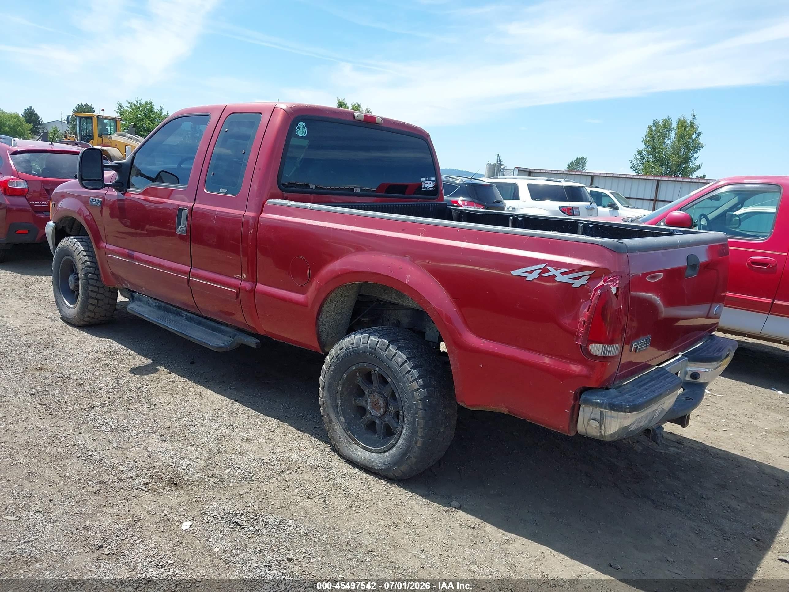 2001 Ford F-250 Lariat/xl/xlt Red vin: 1FTNX21L51ED89003