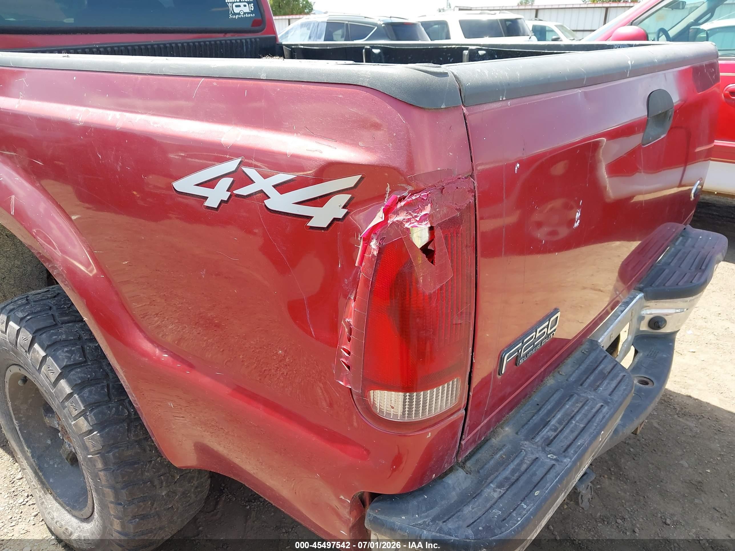 2001 Ford F-250 Lariat/xl/xlt Red vin: 1FTNX21L51ED89003