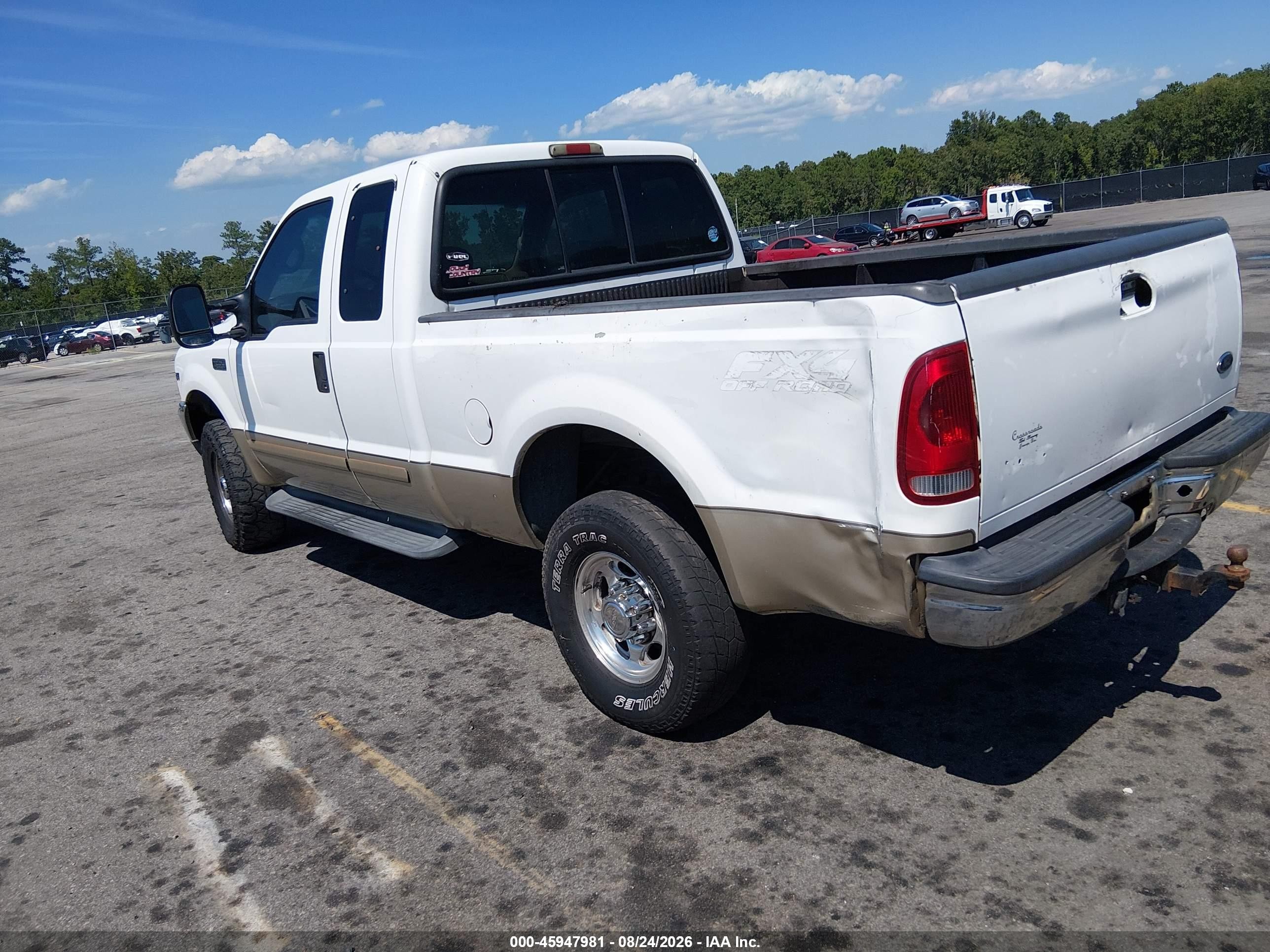 2001 Ford F-250 Lariat/xl/xlt White vin: 1FTNX21L71EB34207
