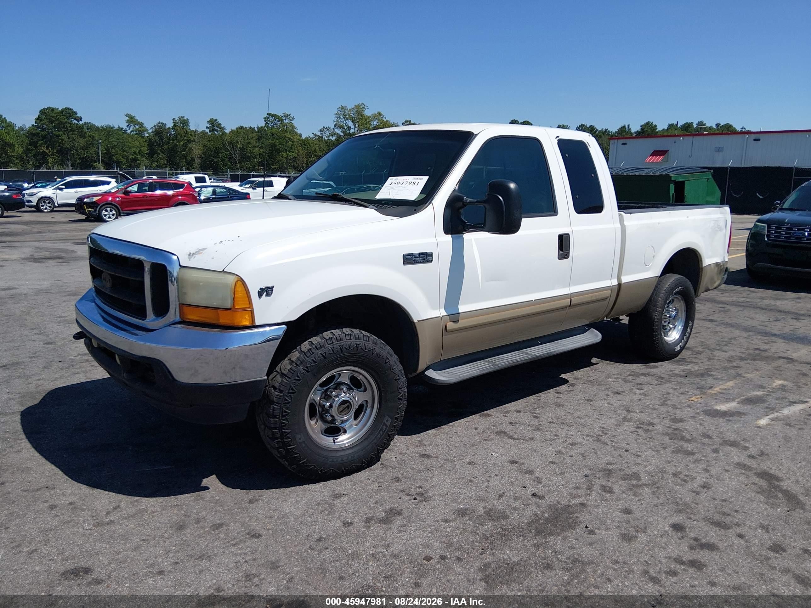 2001 Ford F-250 Lariat/xl/xlt White vin: 1FTNX21L71EB34207