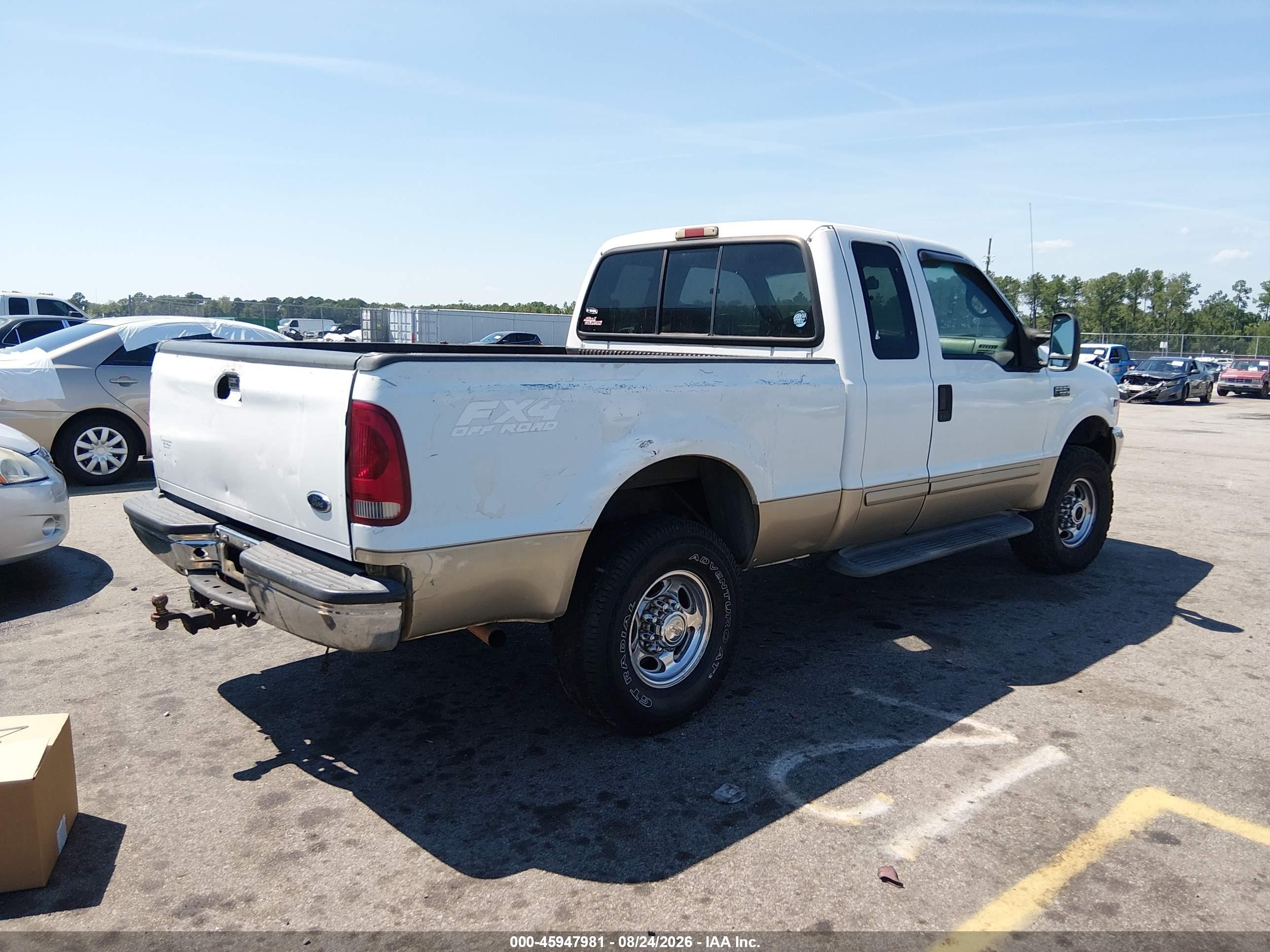 2001 Ford F-250 Lariat/xl/xlt White vin: 1FTNX21L71EB34207