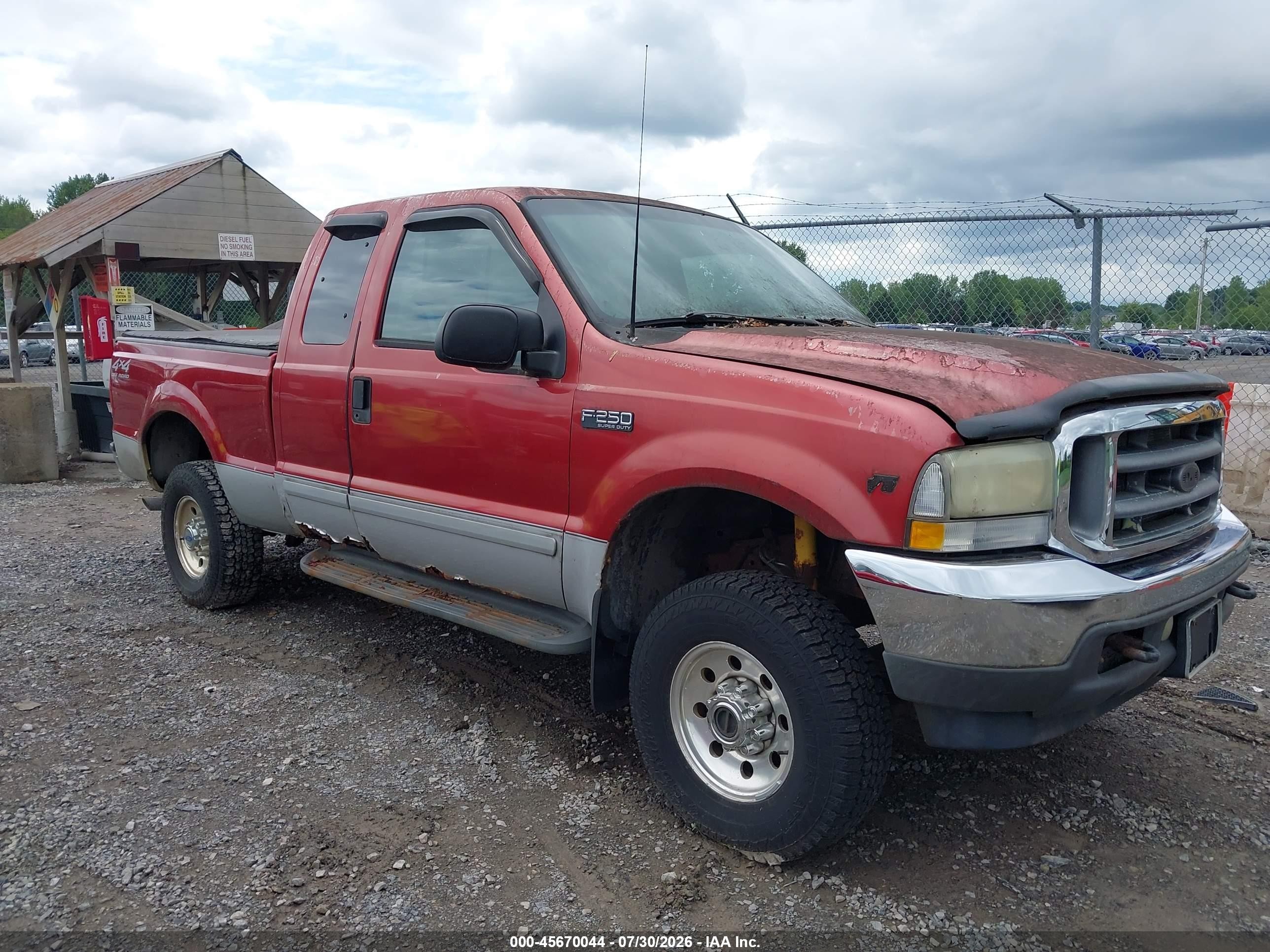 2002 Ford F-250 Lariat/xl/xlt Red vin: 1FTNX21L92EB49552