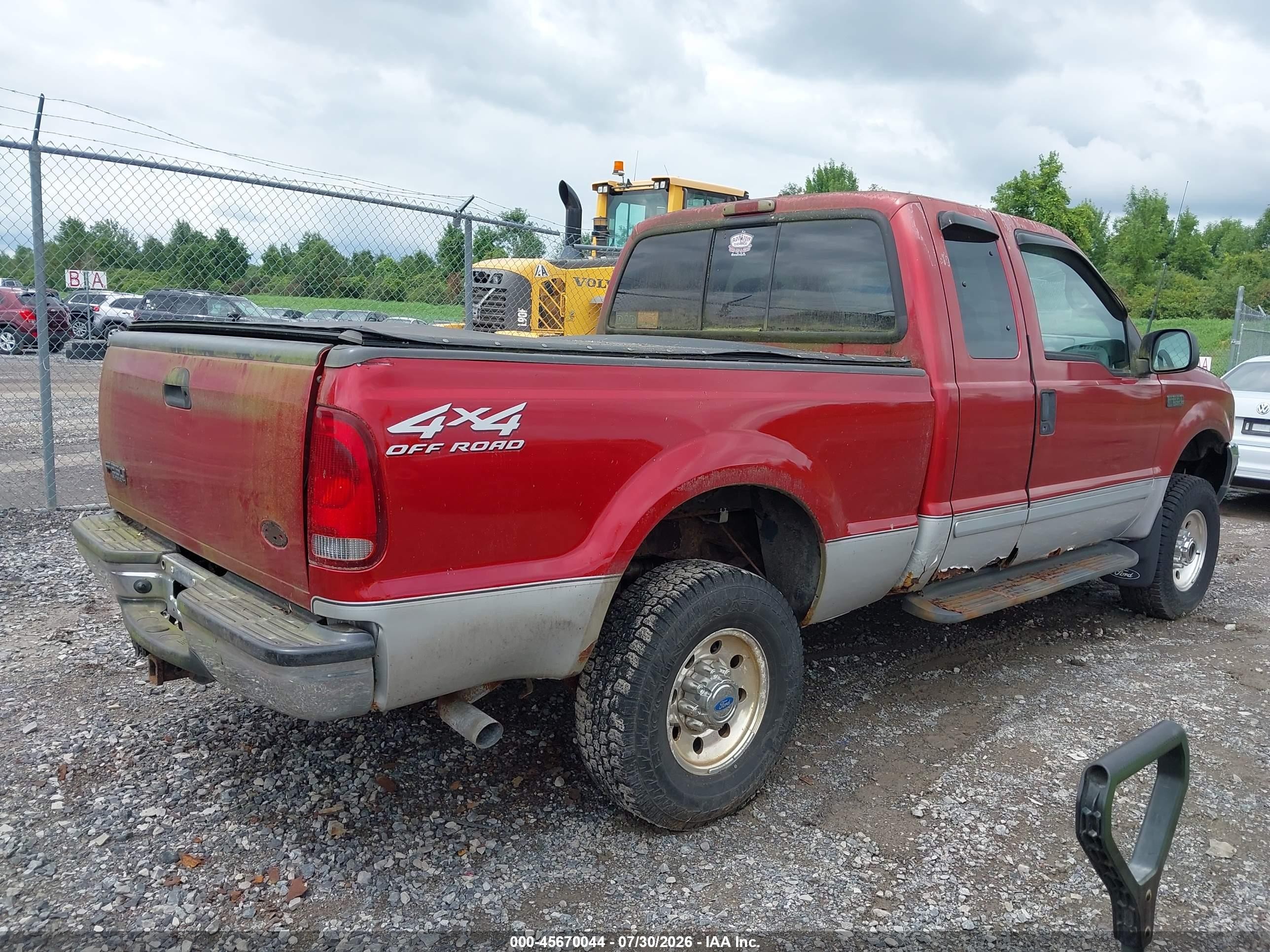 2002 Ford F-250 Lariat/xl/xlt Red vin: 1FTNX21L92EB49552