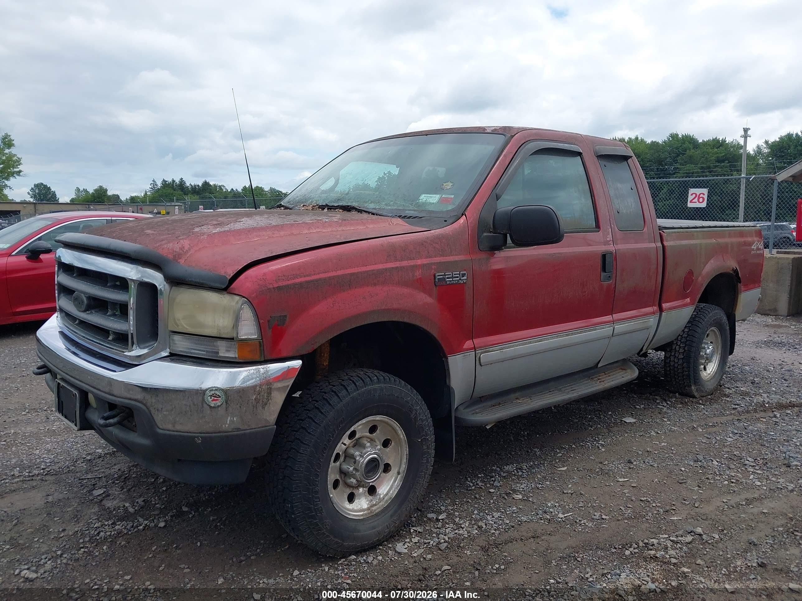 2002 Ford F-250 Lariat/xl/xlt Red vin: 1FTNX21L92EB49552