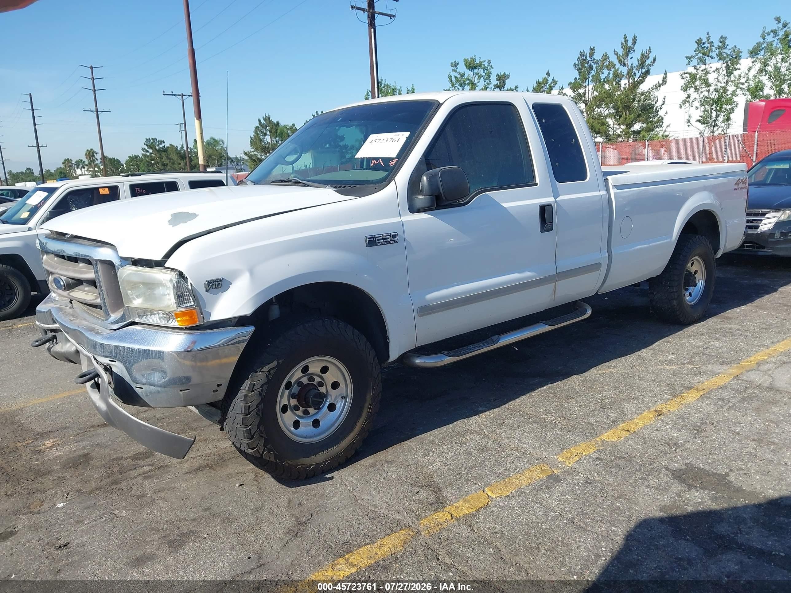 2001 Ford F-250 Lariat/xl/xlt Белый vin: 1FTNX21S71EC33892