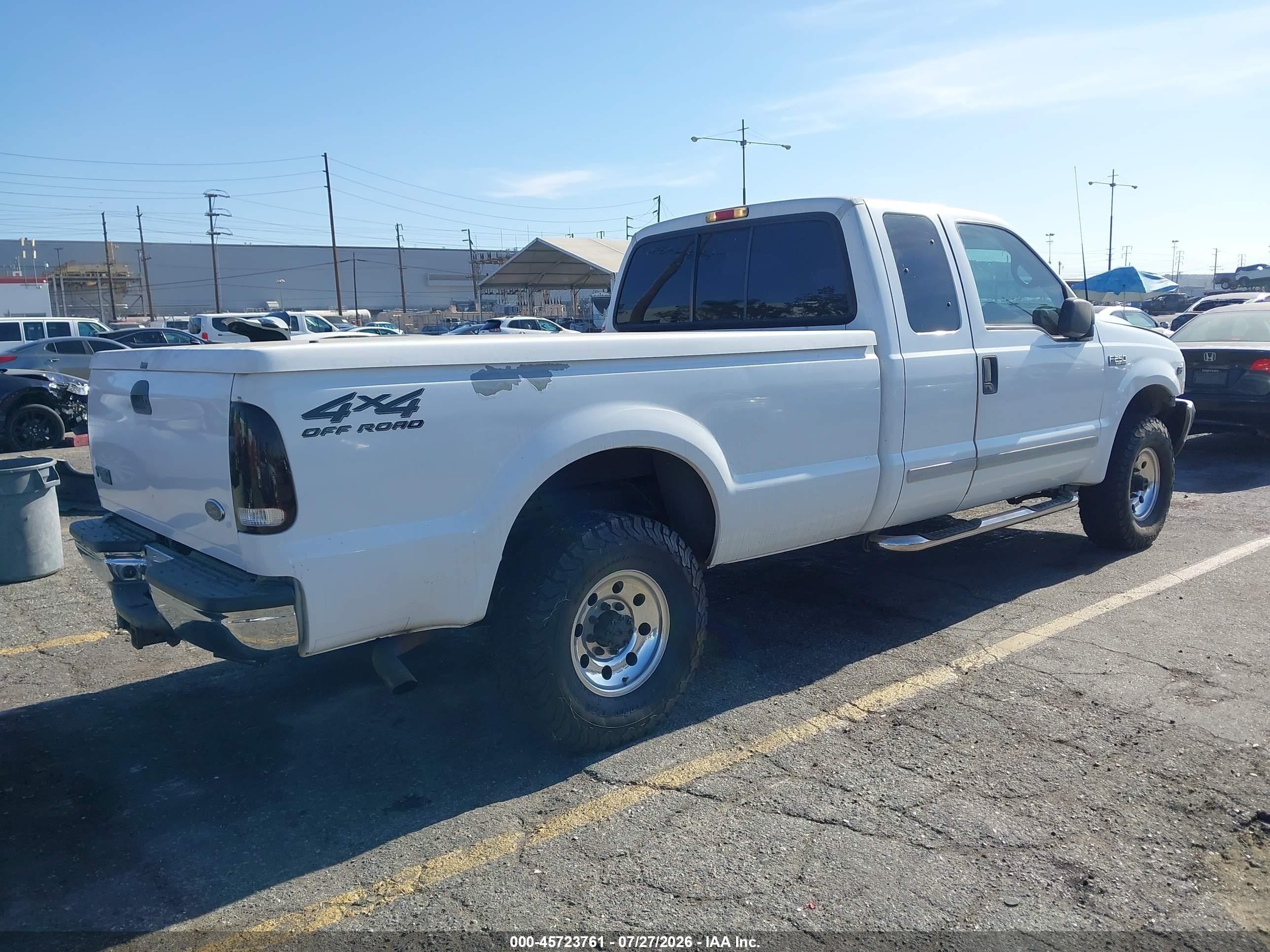 2001 Ford F-250 Lariat/xl/xlt Белый vin: 1FTNX21S71EC33892