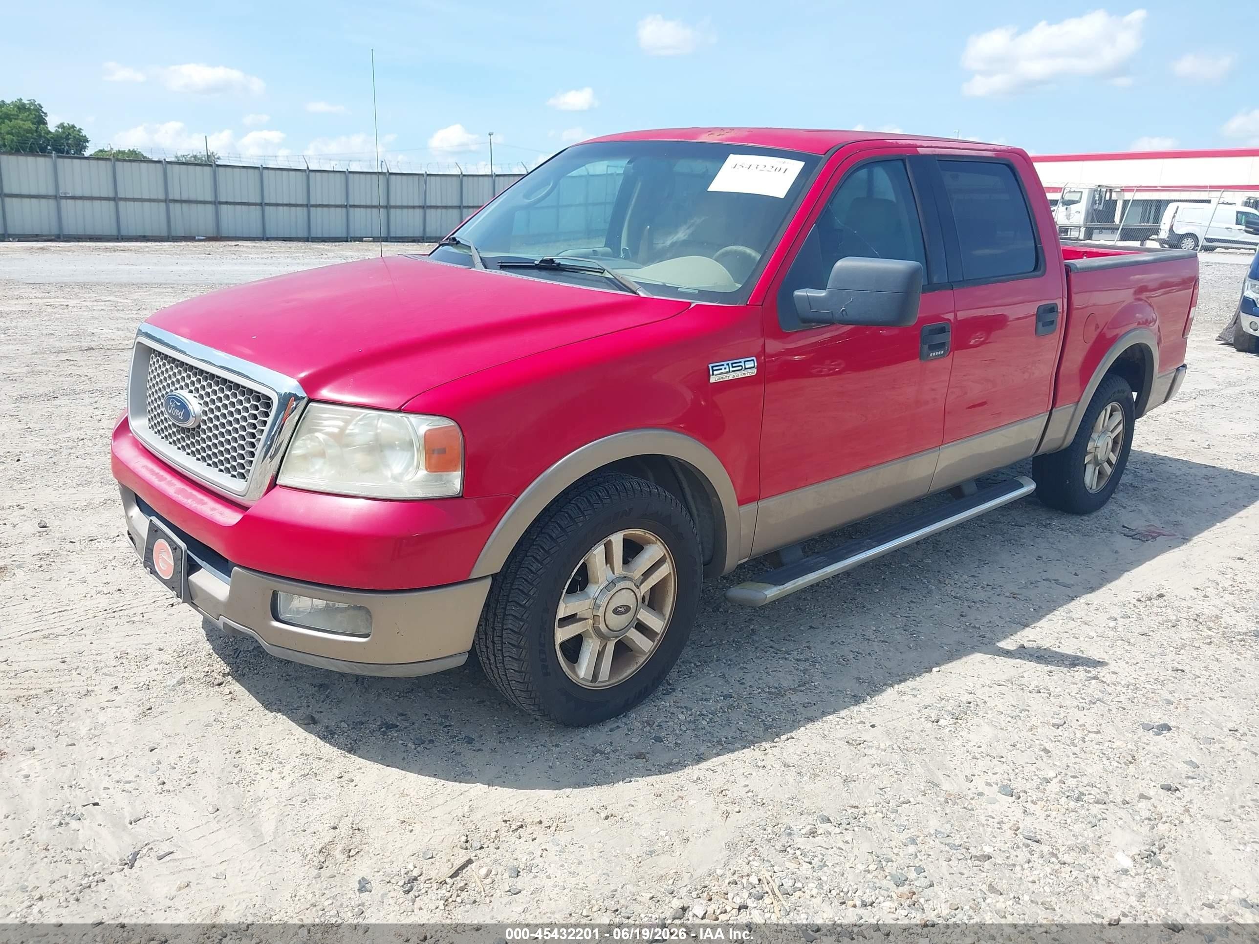 2004 Ford F-150 Lariat/xlt Red vin: 1FTPW12504KD36561