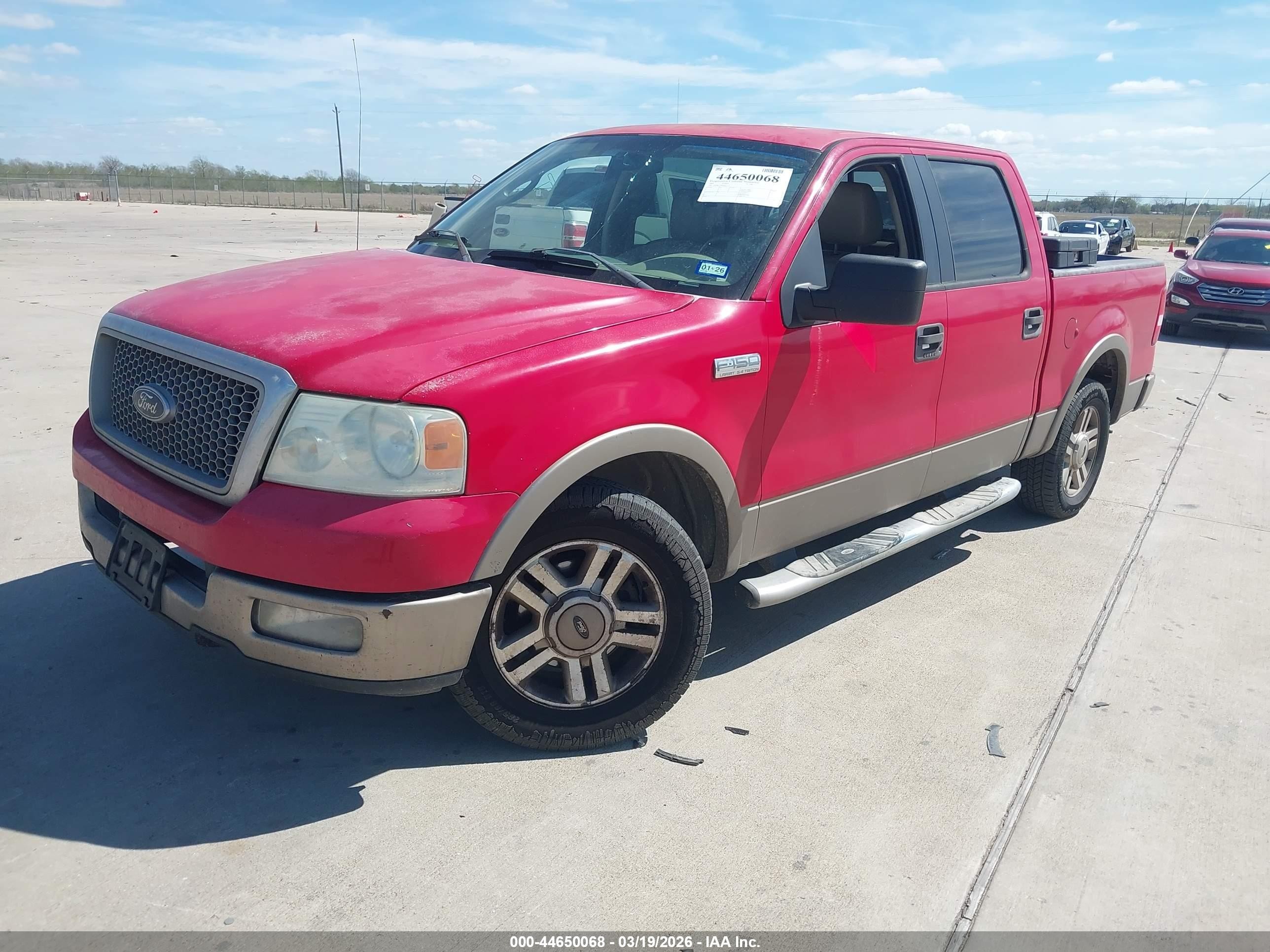 2005 Ford F-150 Lariat/xlt Red vin: 1FTPW12505FB05010