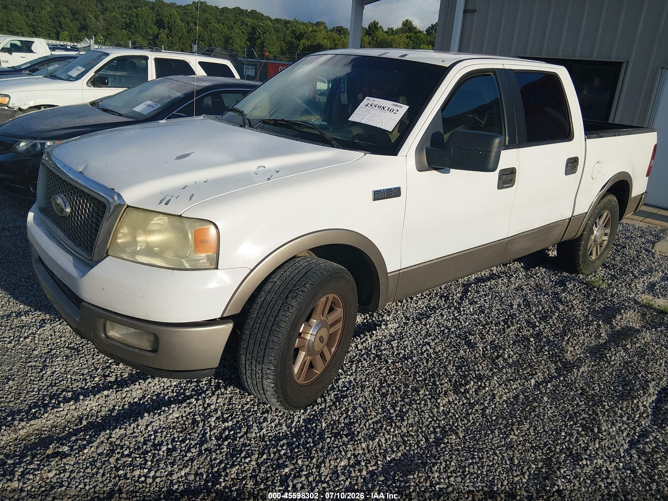 2005 Ford F-150 Lariat/xlt White vin: 1FTPW12505KD69285