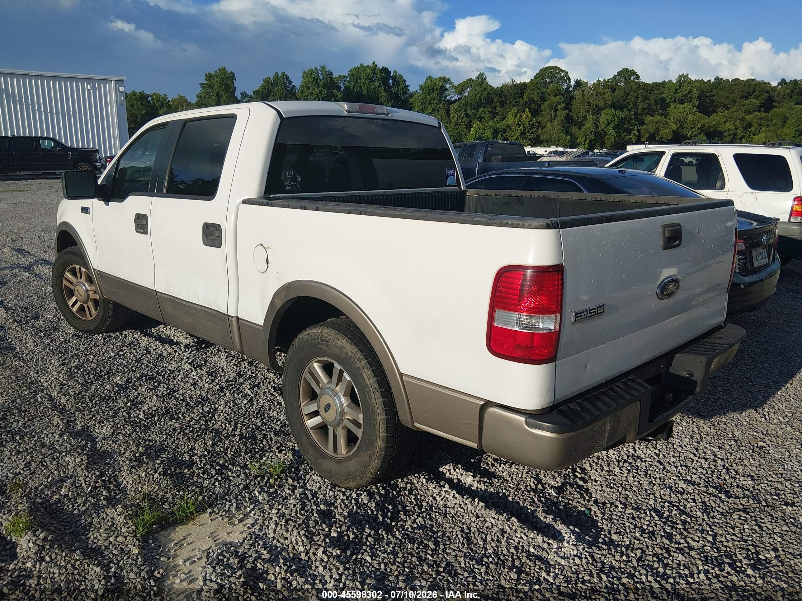 2005 Ford F-150 Lariat/xlt White vin: 1FTPW12505KD69285