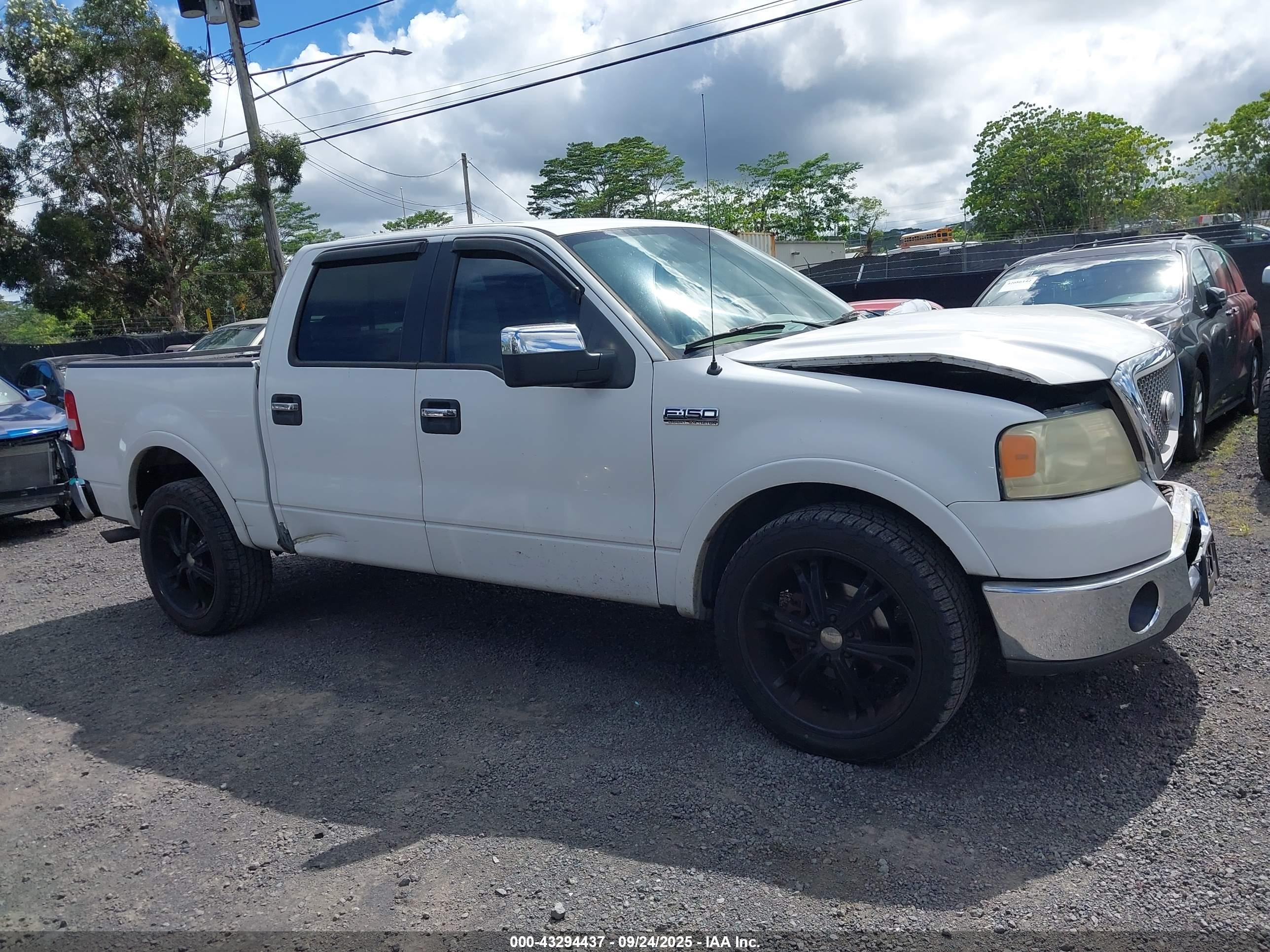 2006 Ford F-150 Lariat/xlt White vin: 1FTPW12506KD77470