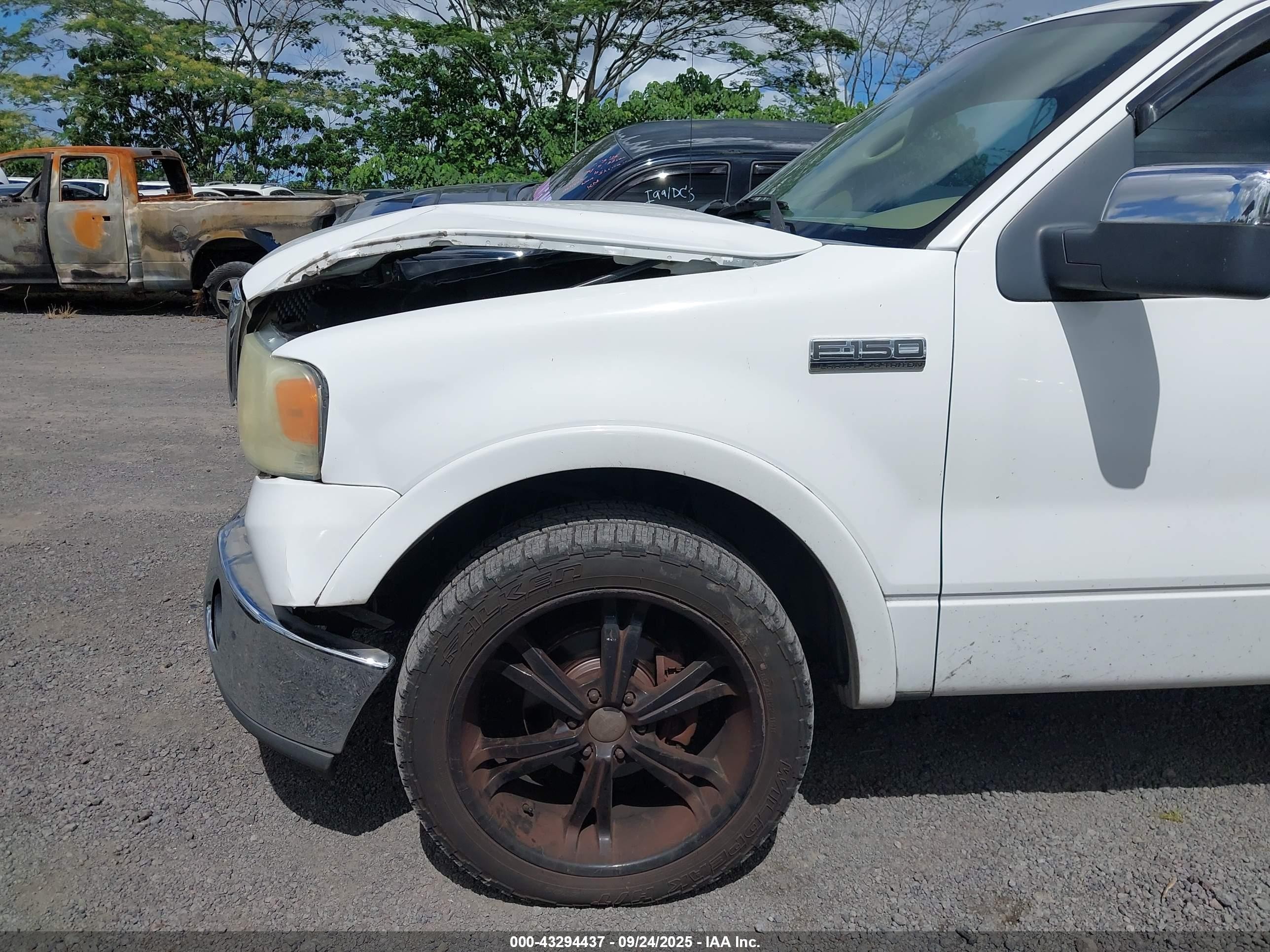 2006 Ford F-150 Lariat/xlt White vin: 1FTPW12506KD77470