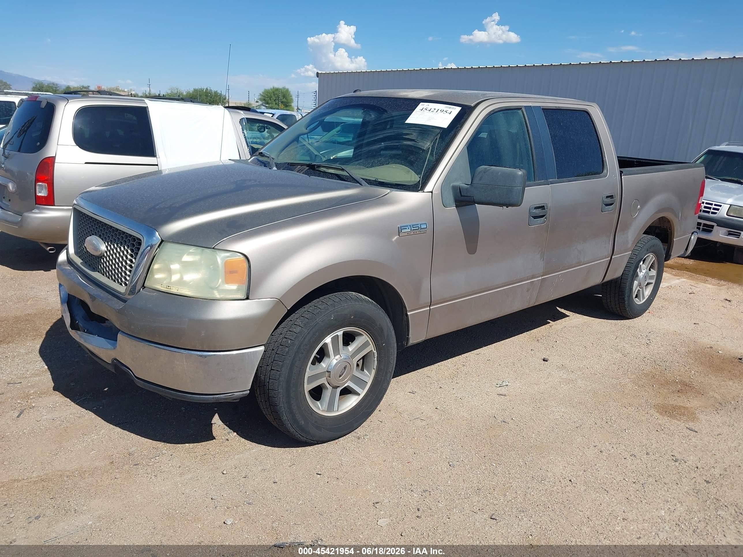 2006 Ford F-150 Lariat/xlt Champagne vin: 1FTPW12506KD87335