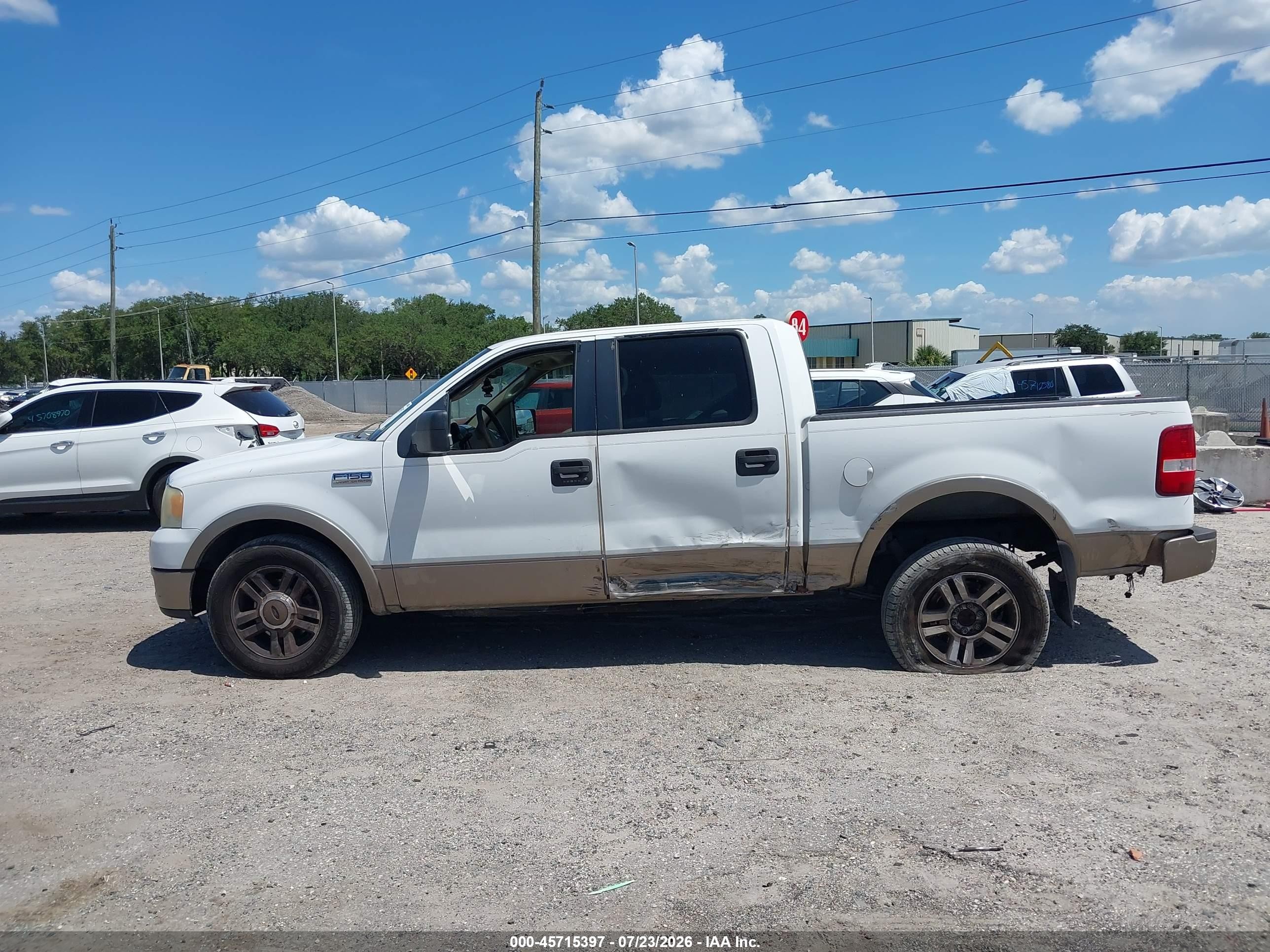 2005 Ford F-150 Lariat/xlt Белый vin: 1FTPW12515KC64822