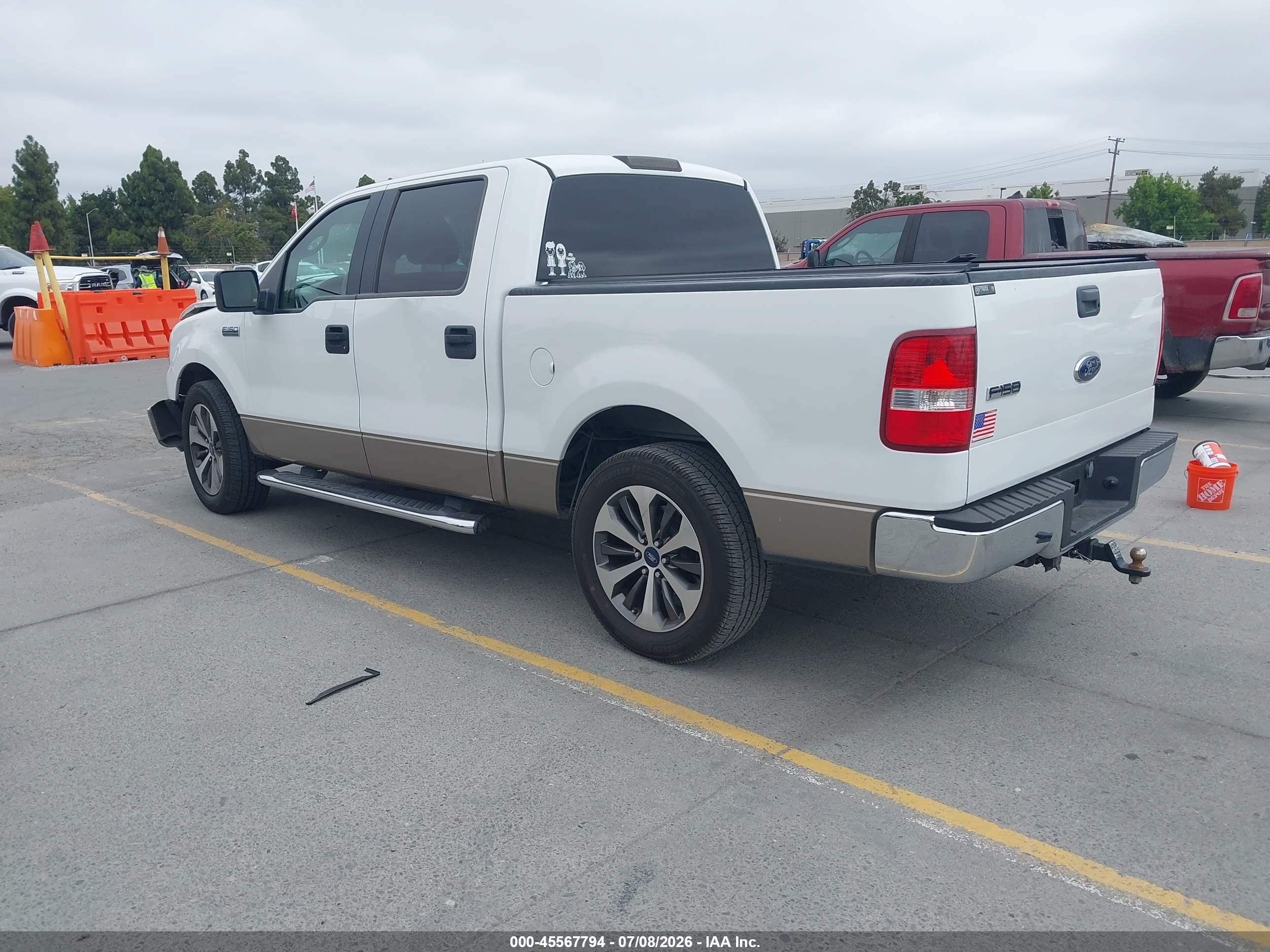 2006 Ford F-150 Lariat/xlt White vin: 1FTPW12516KC58844