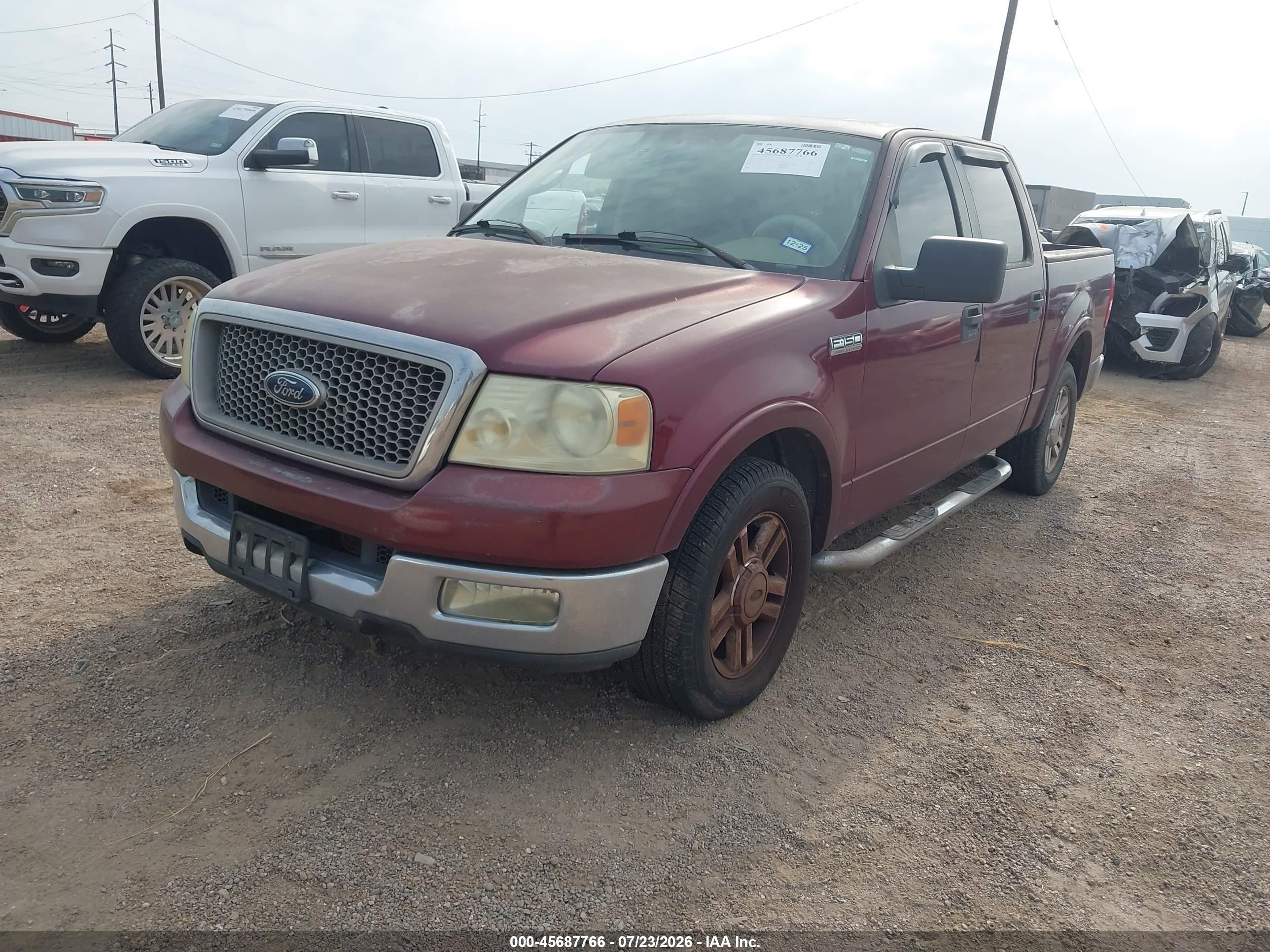 2005 Ford F-150 Lariat/xlt Maroon vin: 1FTPW12525KD47806