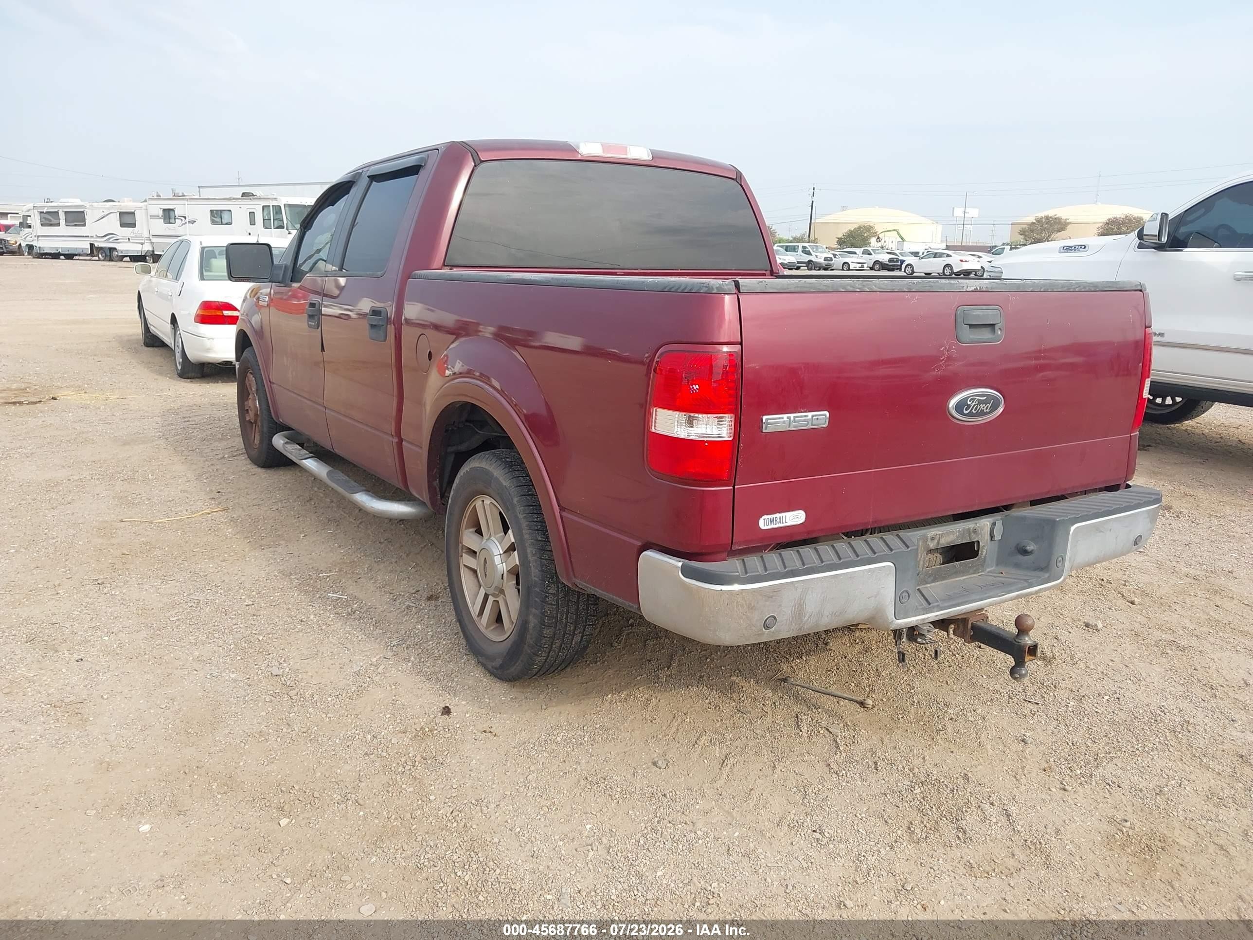 2005 Ford F-150 Lariat/xlt Maroon vin: 1FTPW12525KD47806