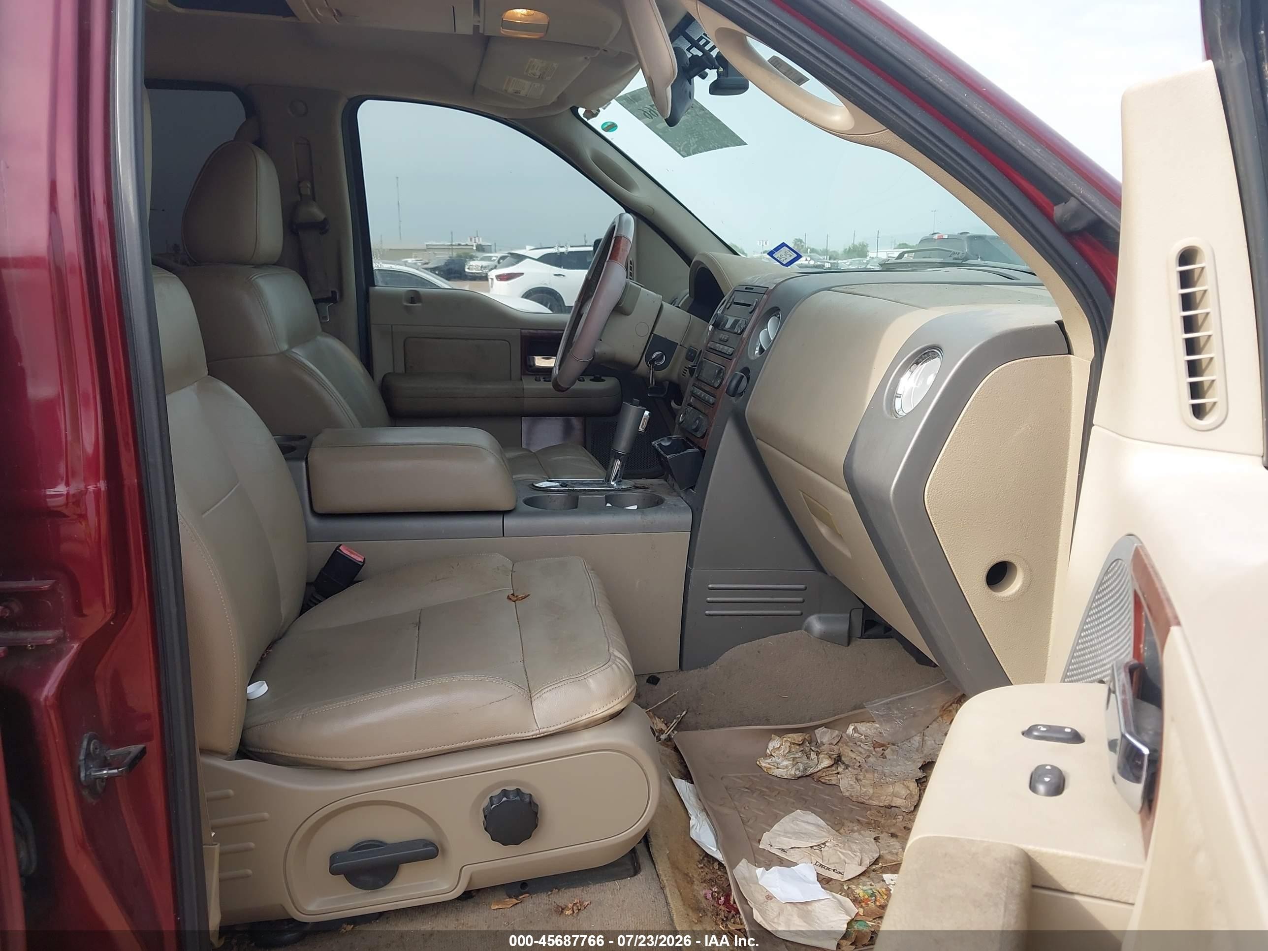 2005 Ford F-150 Lariat/xlt Maroon vin: 1FTPW12525KD47806