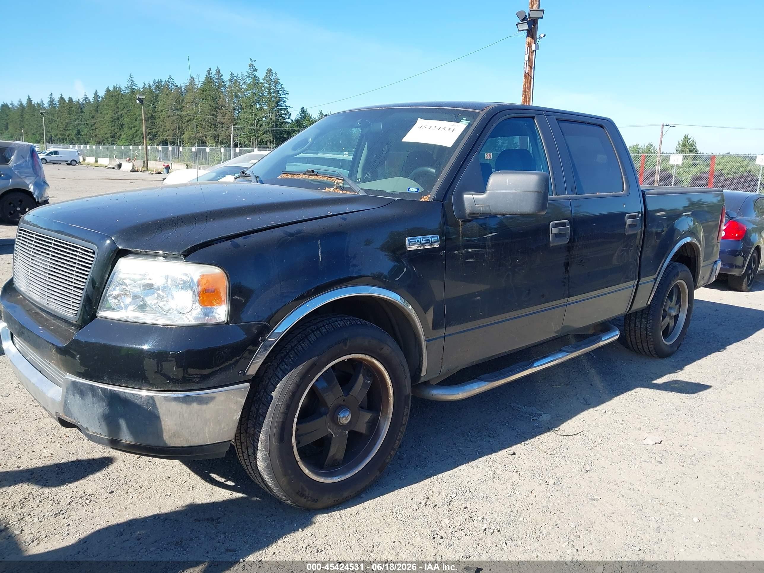 2005 Ford F-150 Lariat/xlt Black vin: 1FTPW12525KE66343