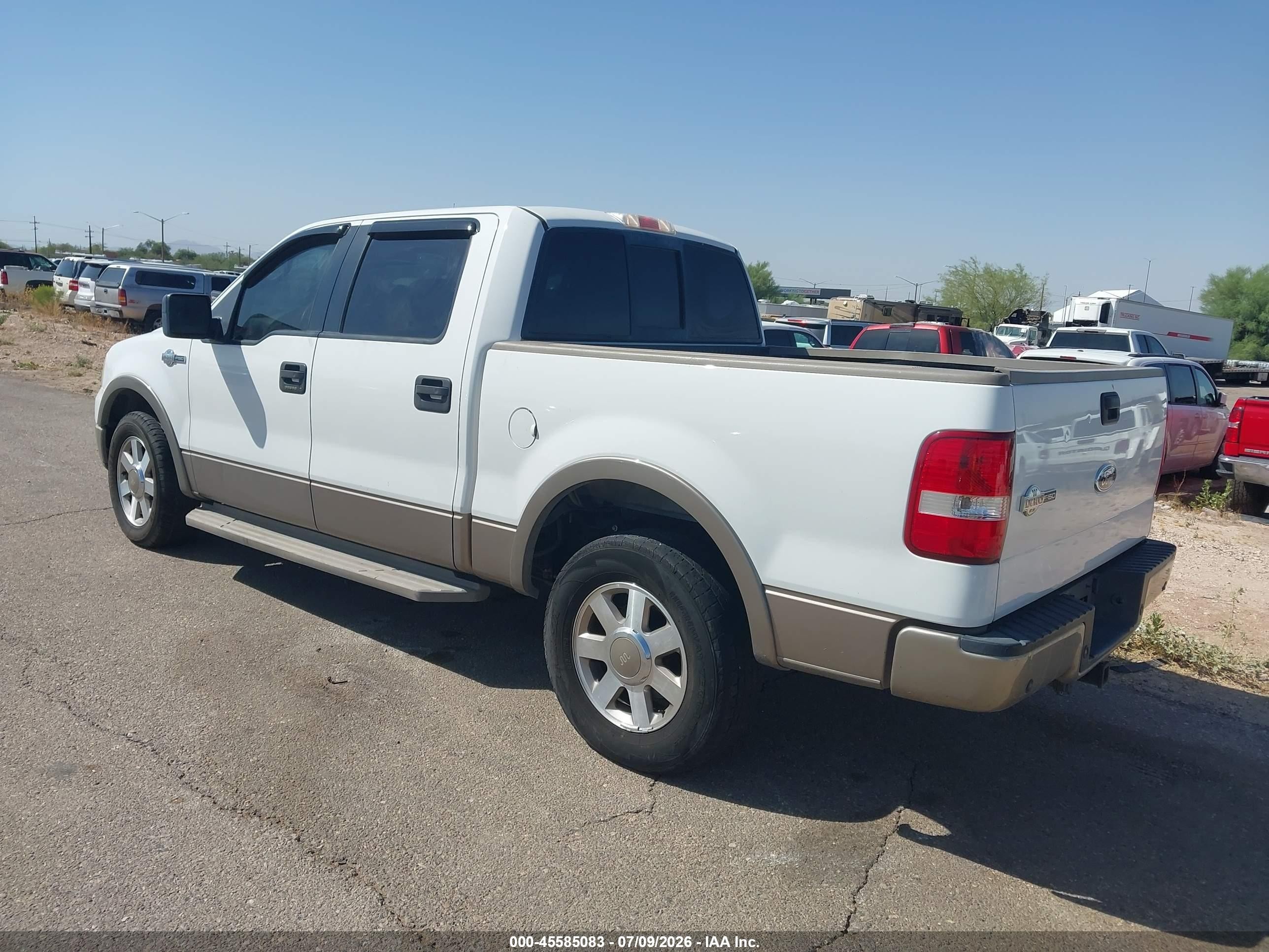 2005 Ford F-150 Lariat/xlt White vin: 1FTPW12525KE68528
