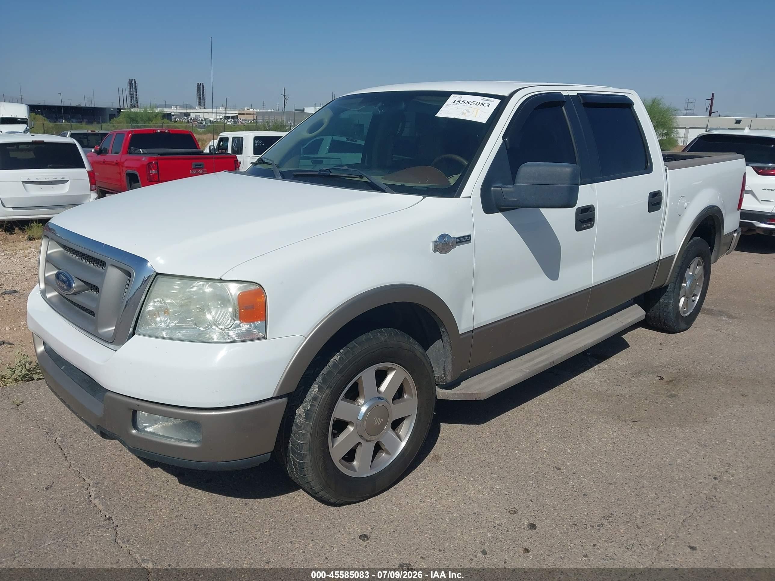 2005 Ford F-150 Lariat/xlt White vin: 1FTPW12525KE68528
