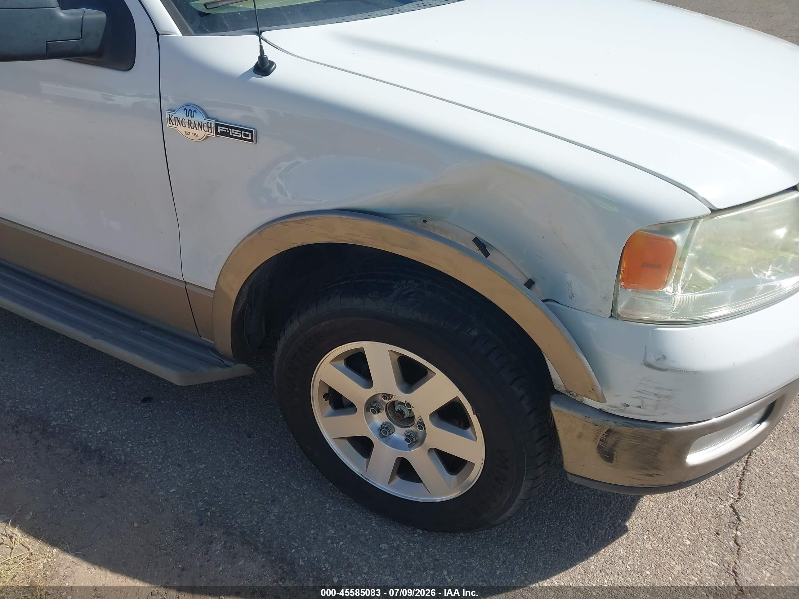 2005 Ford F-150 Lariat/xlt White vin: 1FTPW12525KE68528