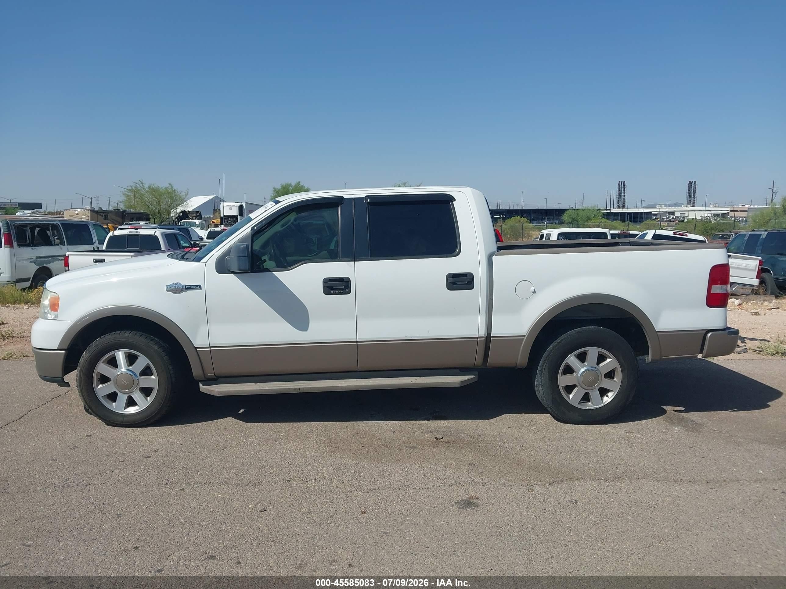 2005 Ford F-150 Lariat/xlt White vin: 1FTPW12525KE68528