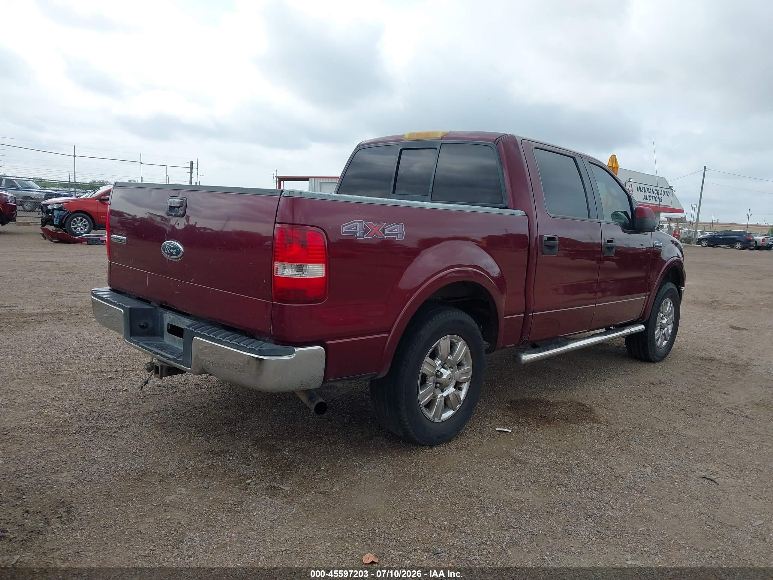 2004 Ford F-150 Lariat/xlt Burgundy vin: 1FTPW12534KB96232