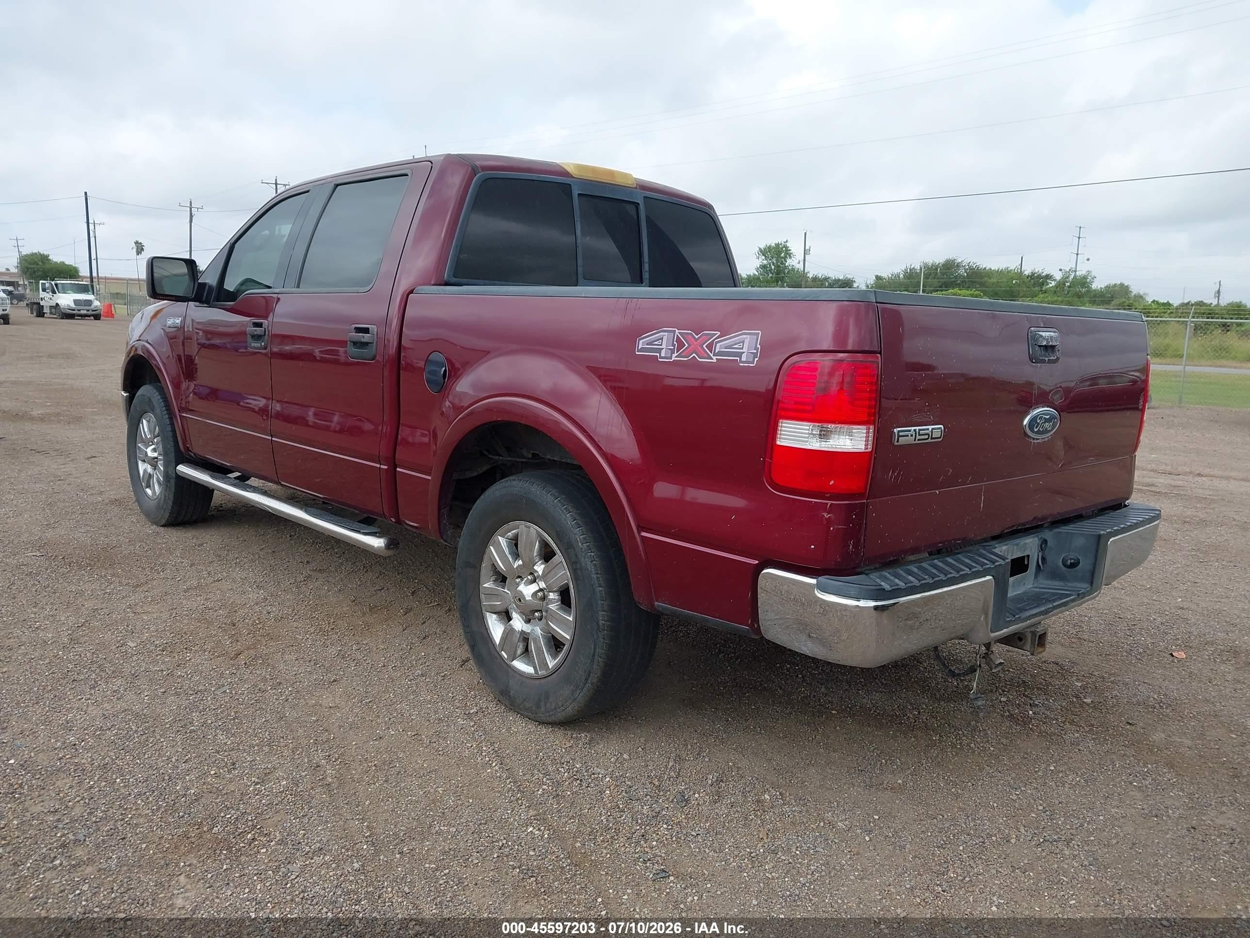 2004 Ford F-150 Lariat/xlt Burgundy vin: 1FTPW12534KB96232