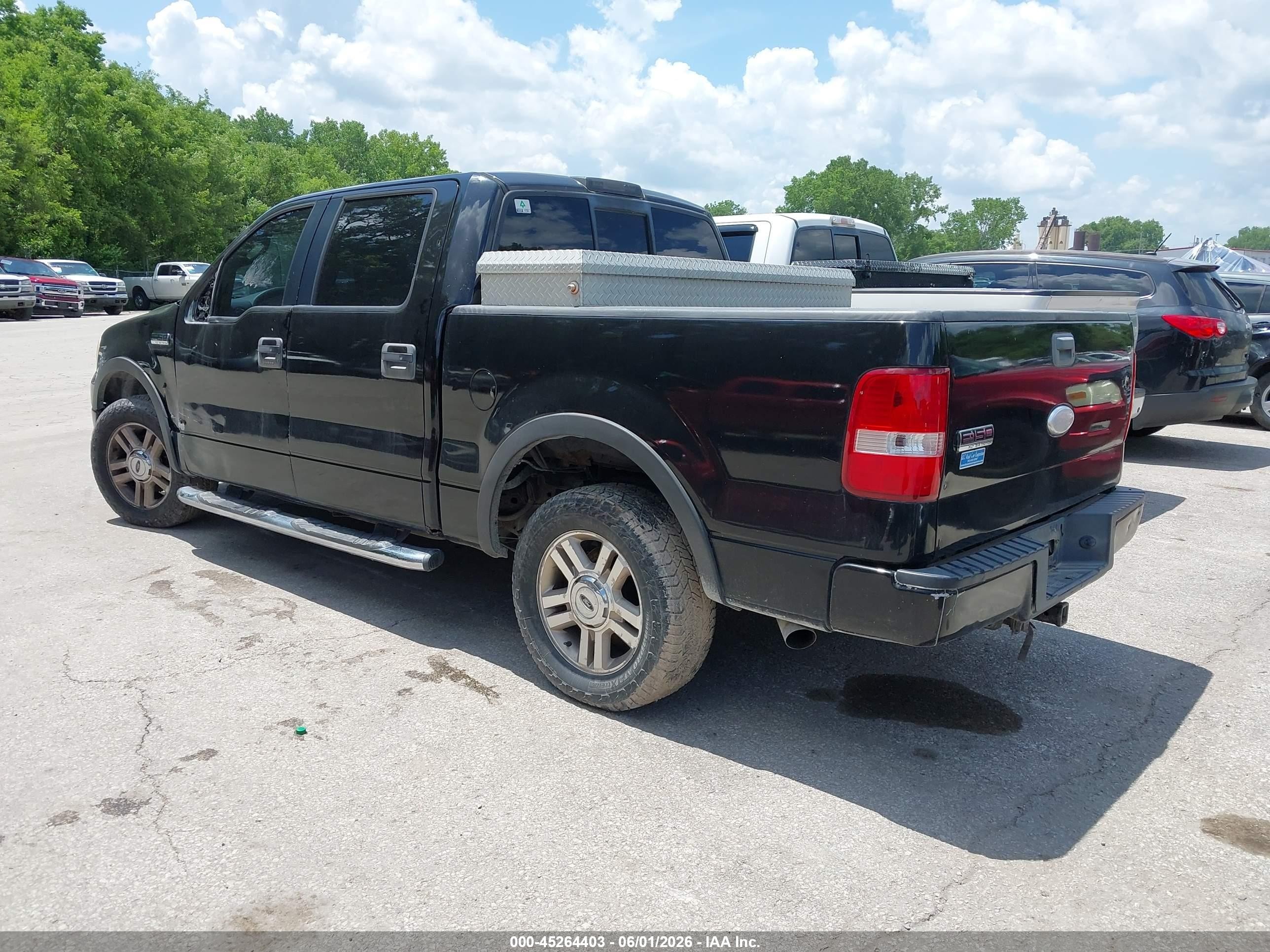 2006 Ford F-150 Lariat/xlt Black vin: 1FTPW12536KB73892