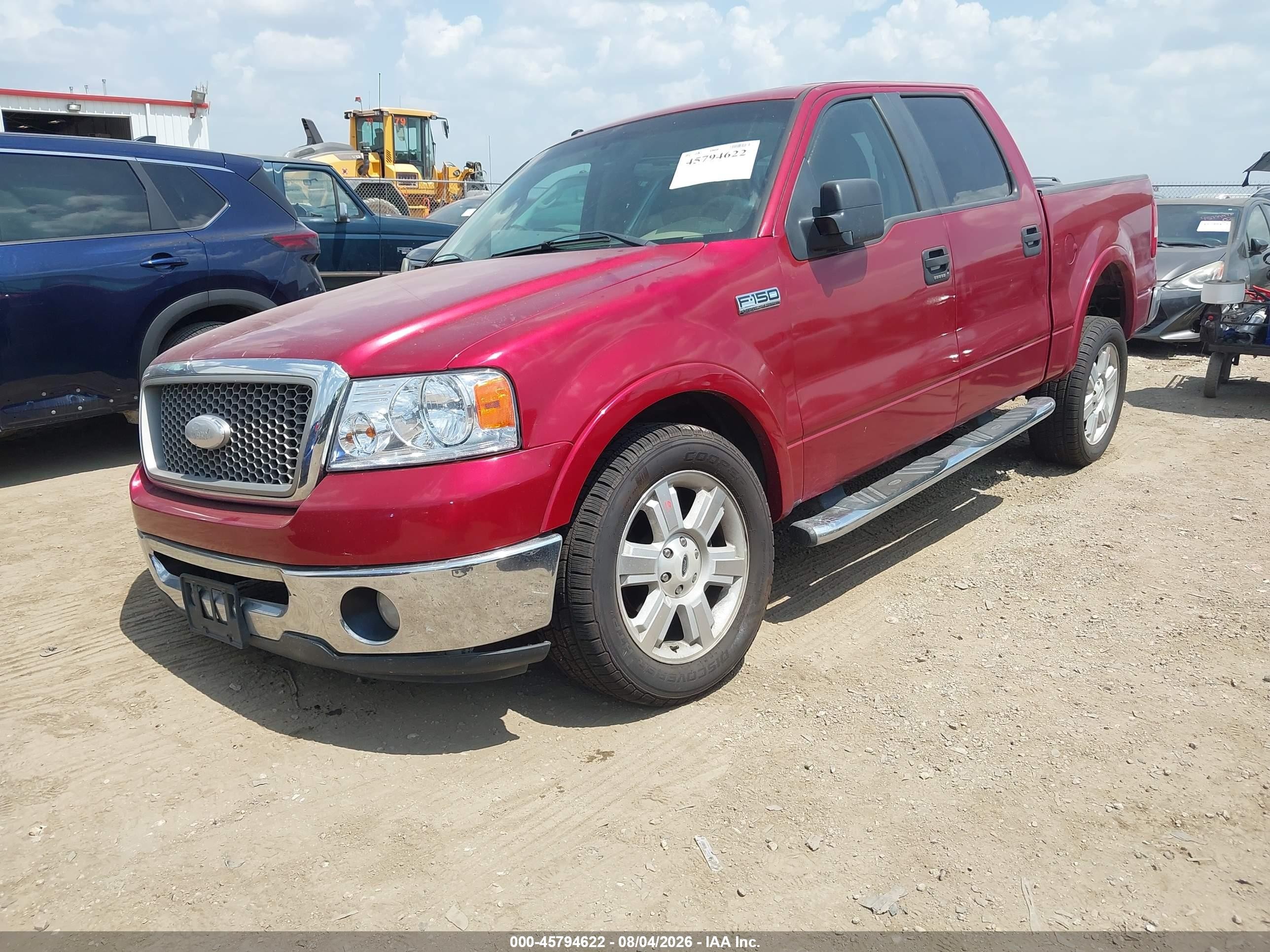 2007 Ford F-150 Lariat/xlt Red vin: 1FTPW12537KC96447