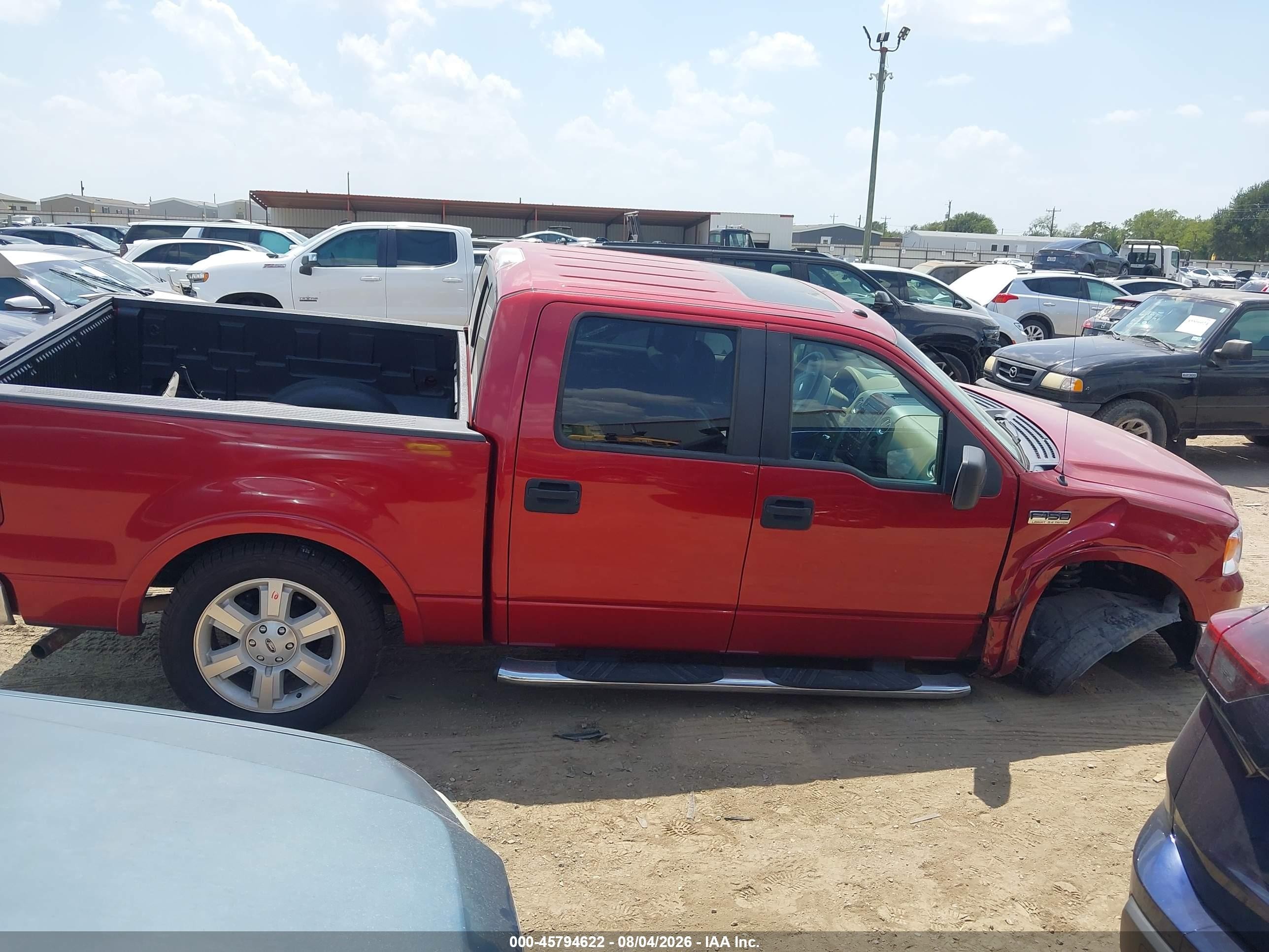 2007 Ford F-150 Lariat/xlt Red vin: 1FTPW12537KC96447