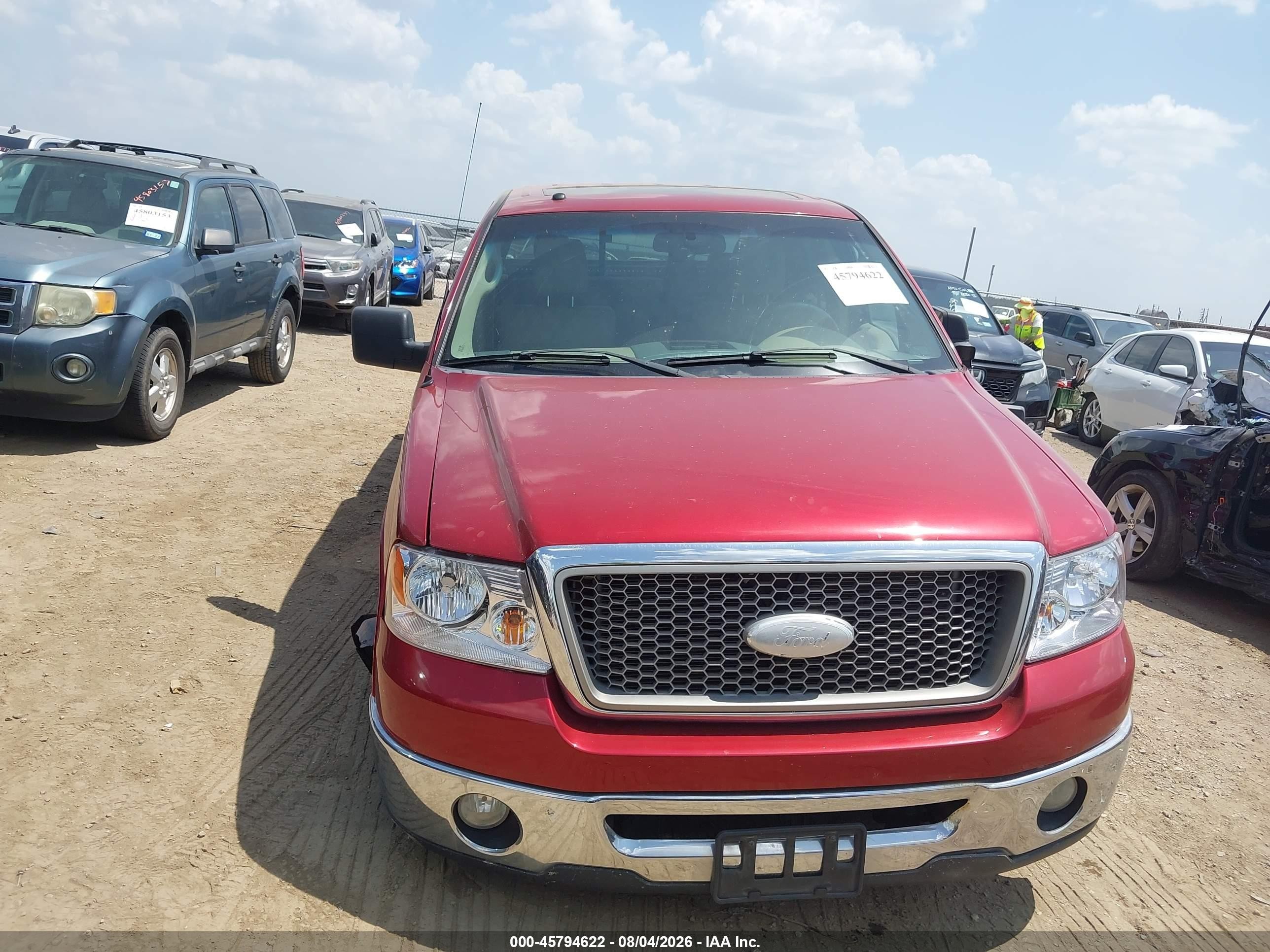 2007 Ford F-150 Lariat/xlt Red vin: 1FTPW12537KC96447