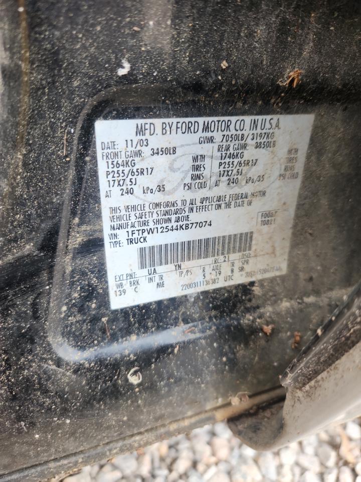 2004 Ford F150 Supercrew Charcoal vin: 1FTPW12544KB77074