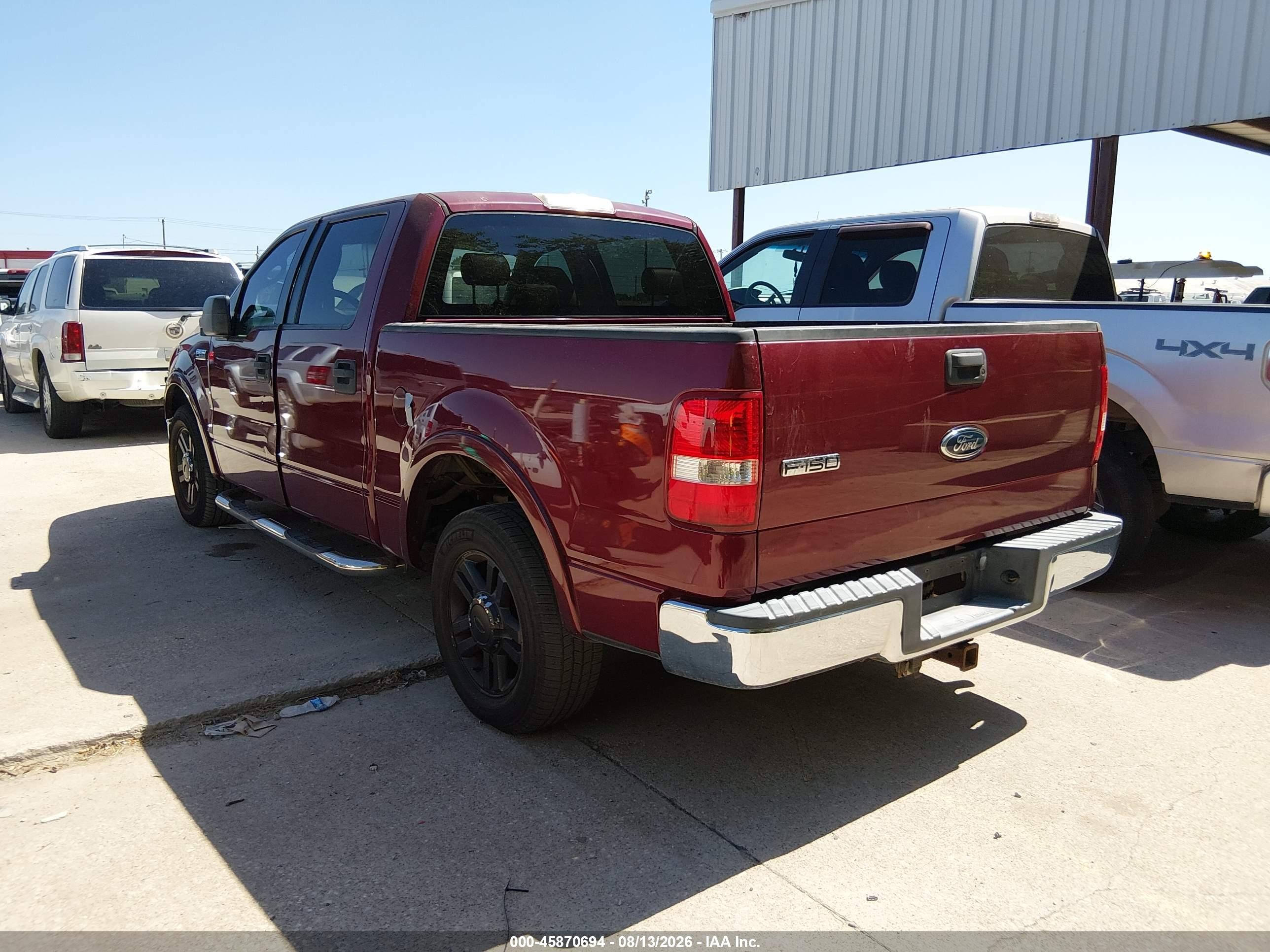 2005 Ford F-150 Lariat/xlt Burgundy vin: 1FTPW12545KB59708