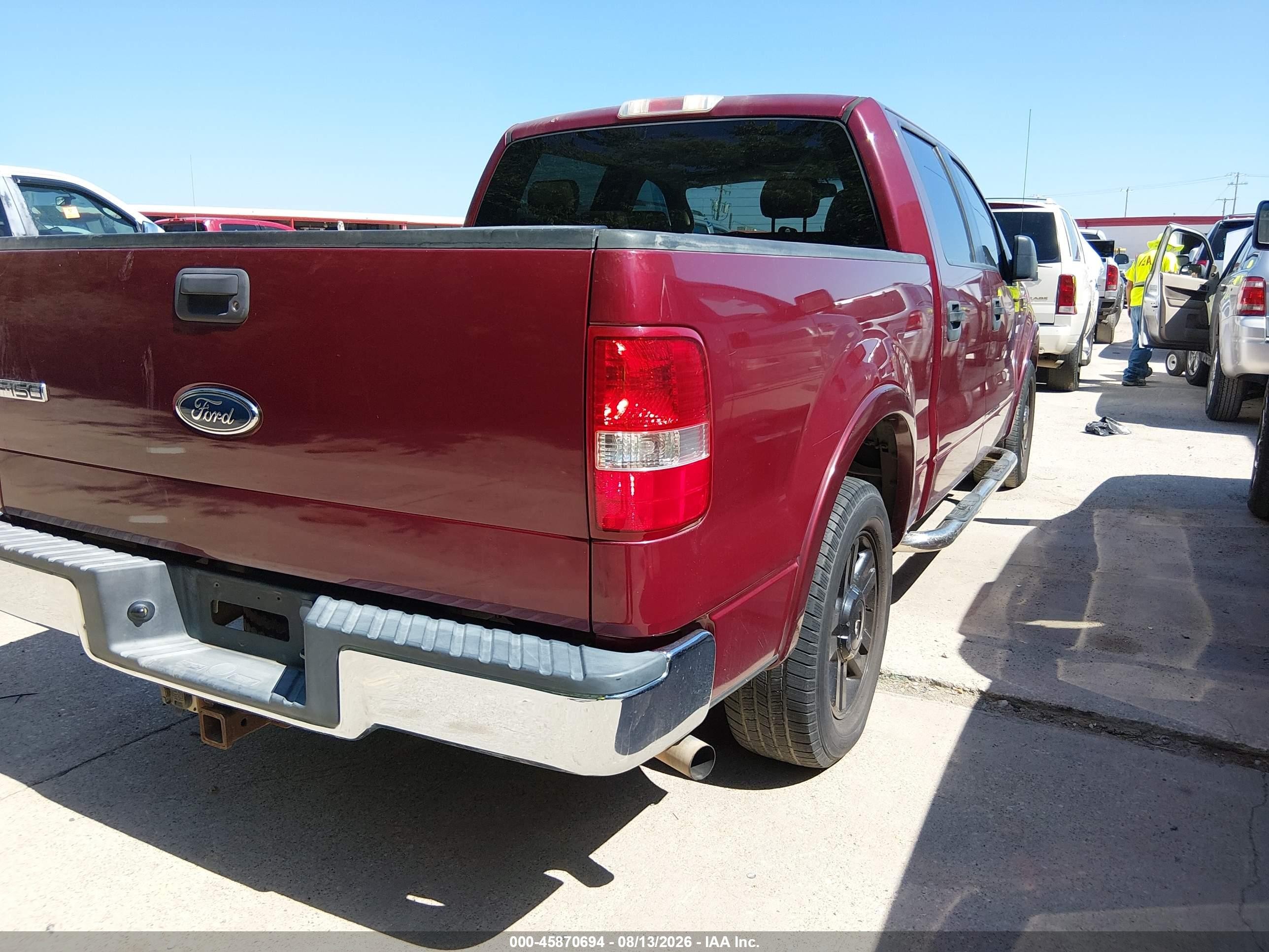 2005 Ford F-150 Lariat/xlt Burgundy vin: 1FTPW12545KB59708