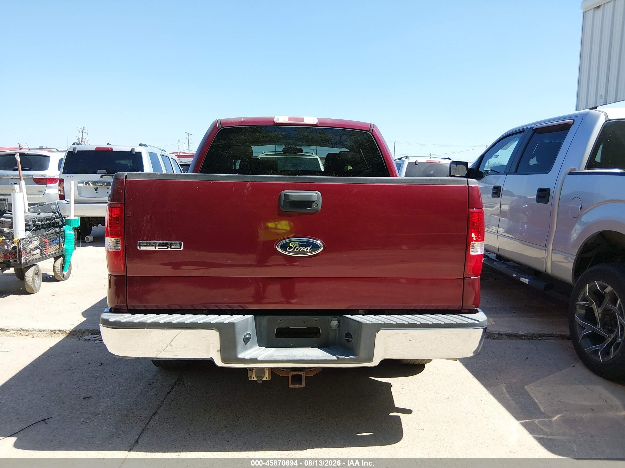 2005 Ford F-150 Lariat/xlt Burgundy vin: 1FTPW12545KB59708