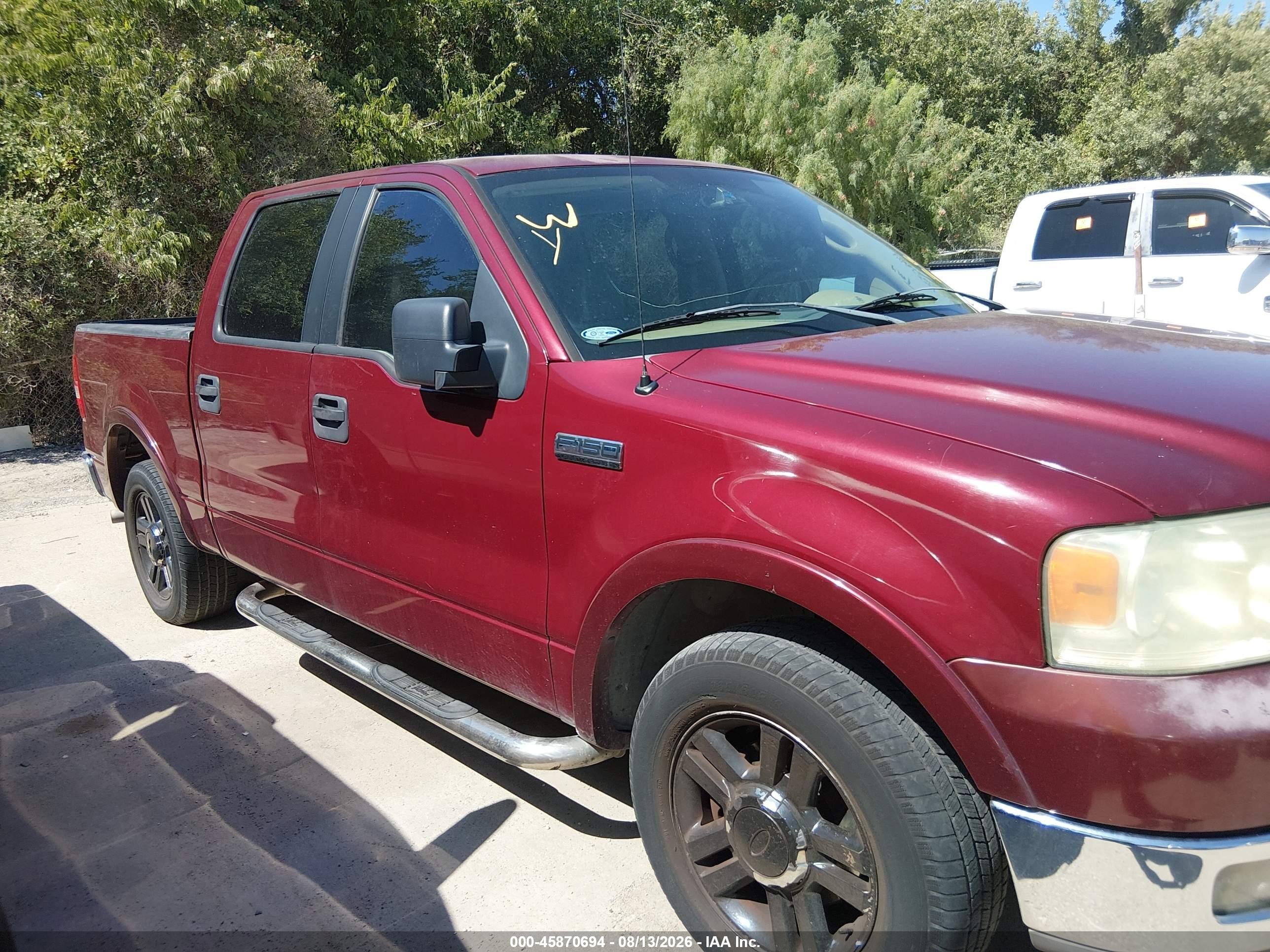 2005 Ford F-150 Lariat/xlt Burgundy vin: 1FTPW12545KB59708