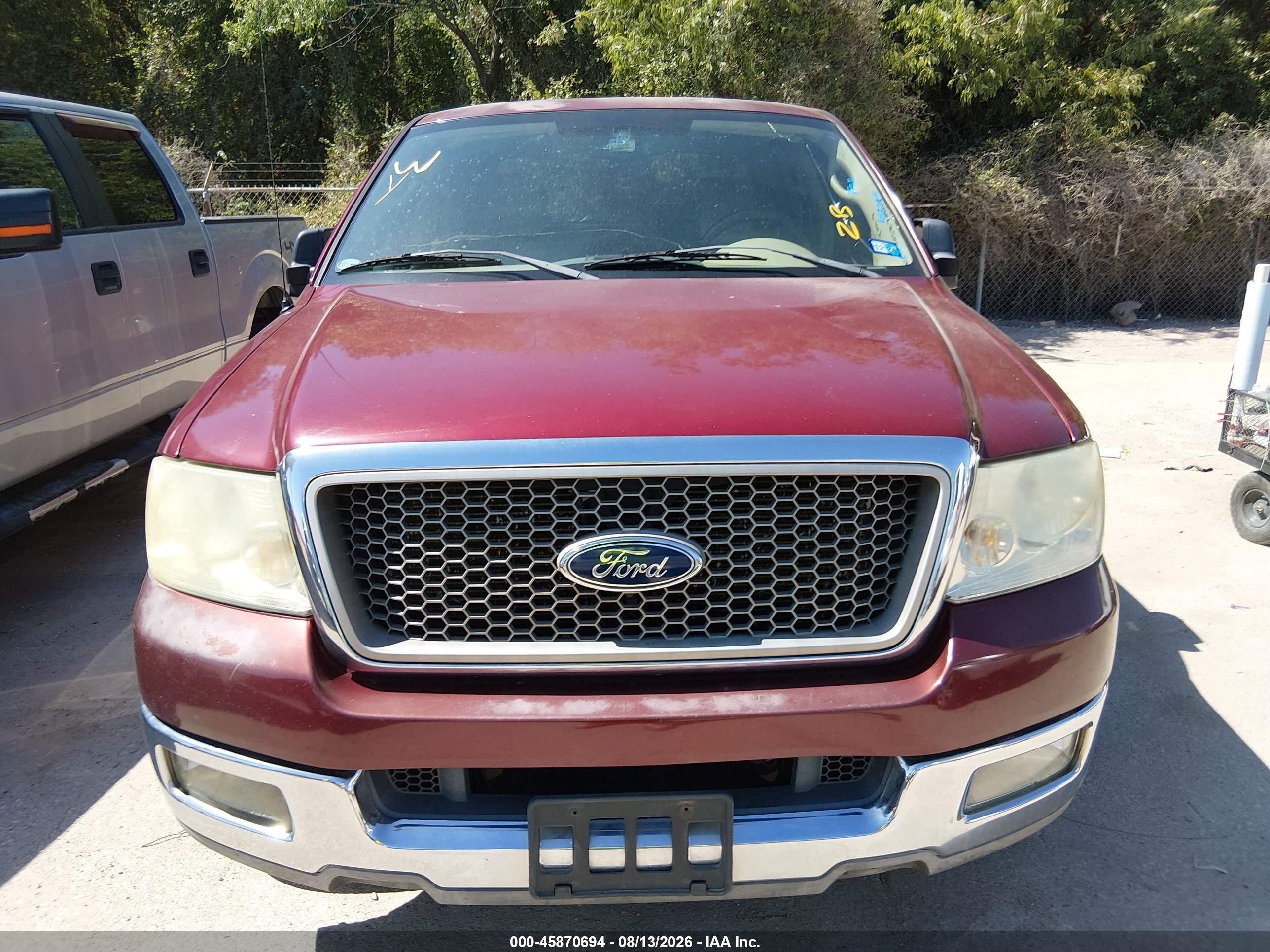 2005 Ford F-150 Lariat/xlt Burgundy vin: 1FTPW12545KB59708