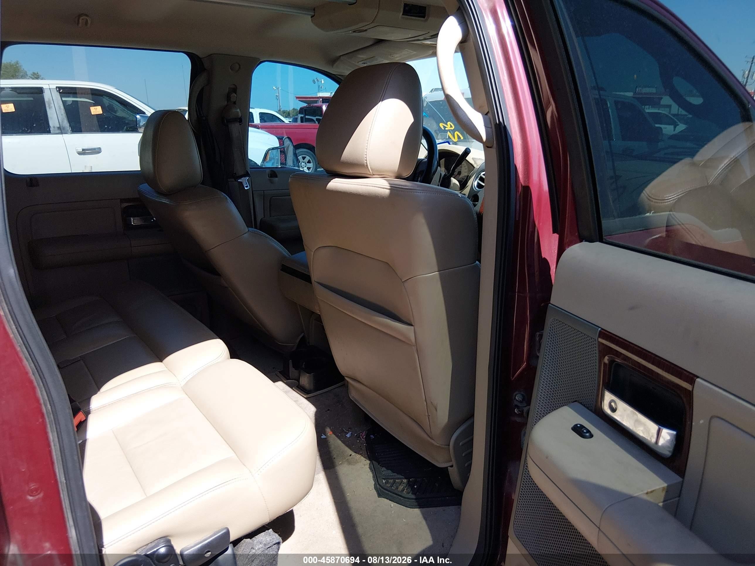 2005 Ford F-150 Lariat/xlt Burgundy vin: 1FTPW12545KB59708
