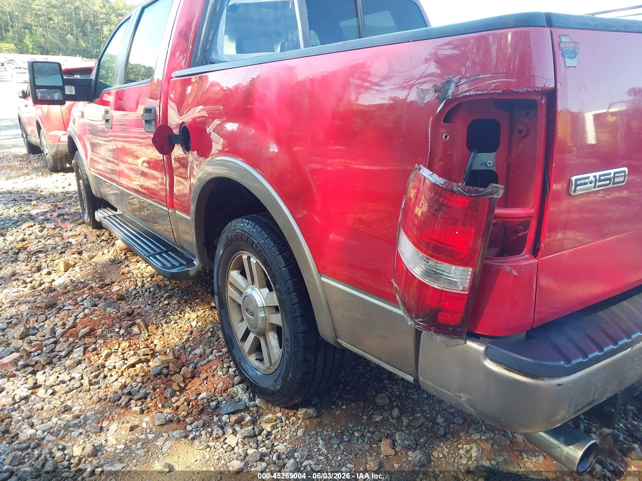 2005 Ford F-150 Lariat/xlt Красный vin: 1FTPW12545KE78039