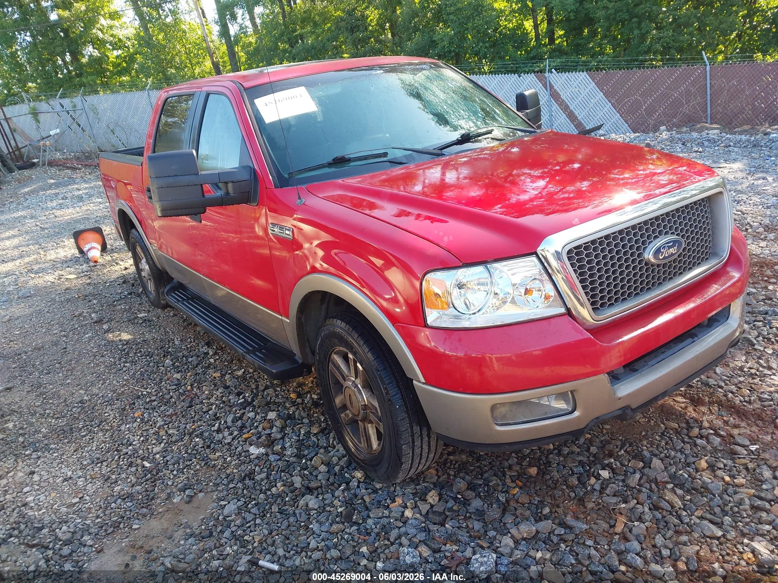2005 Ford F-150 Lariat/xlt Красный vin: 1FTPW12545KE78039