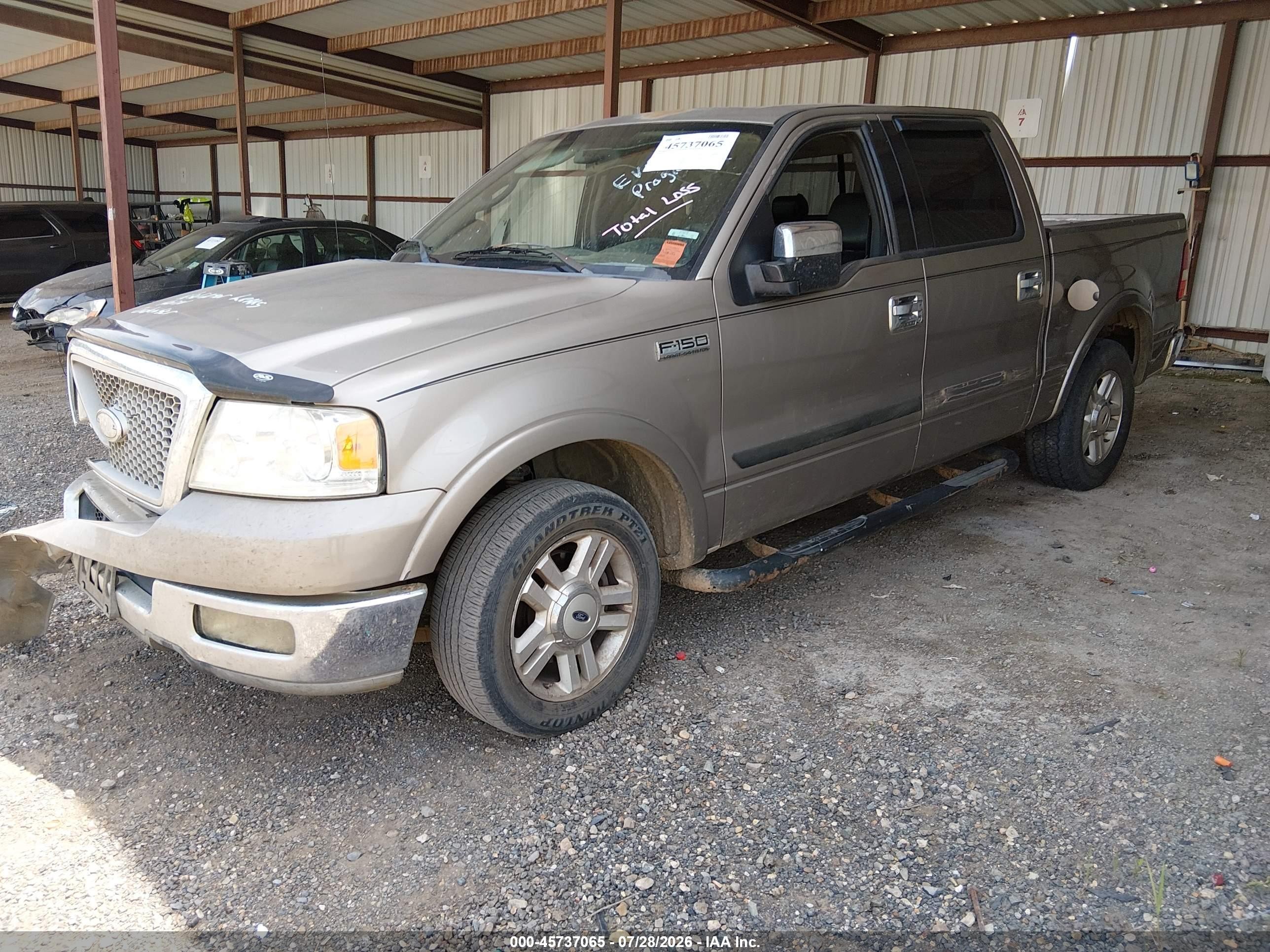 2004 Ford F-150 Lariat/xlt Champagne vin: 1FTPW12554KB72126