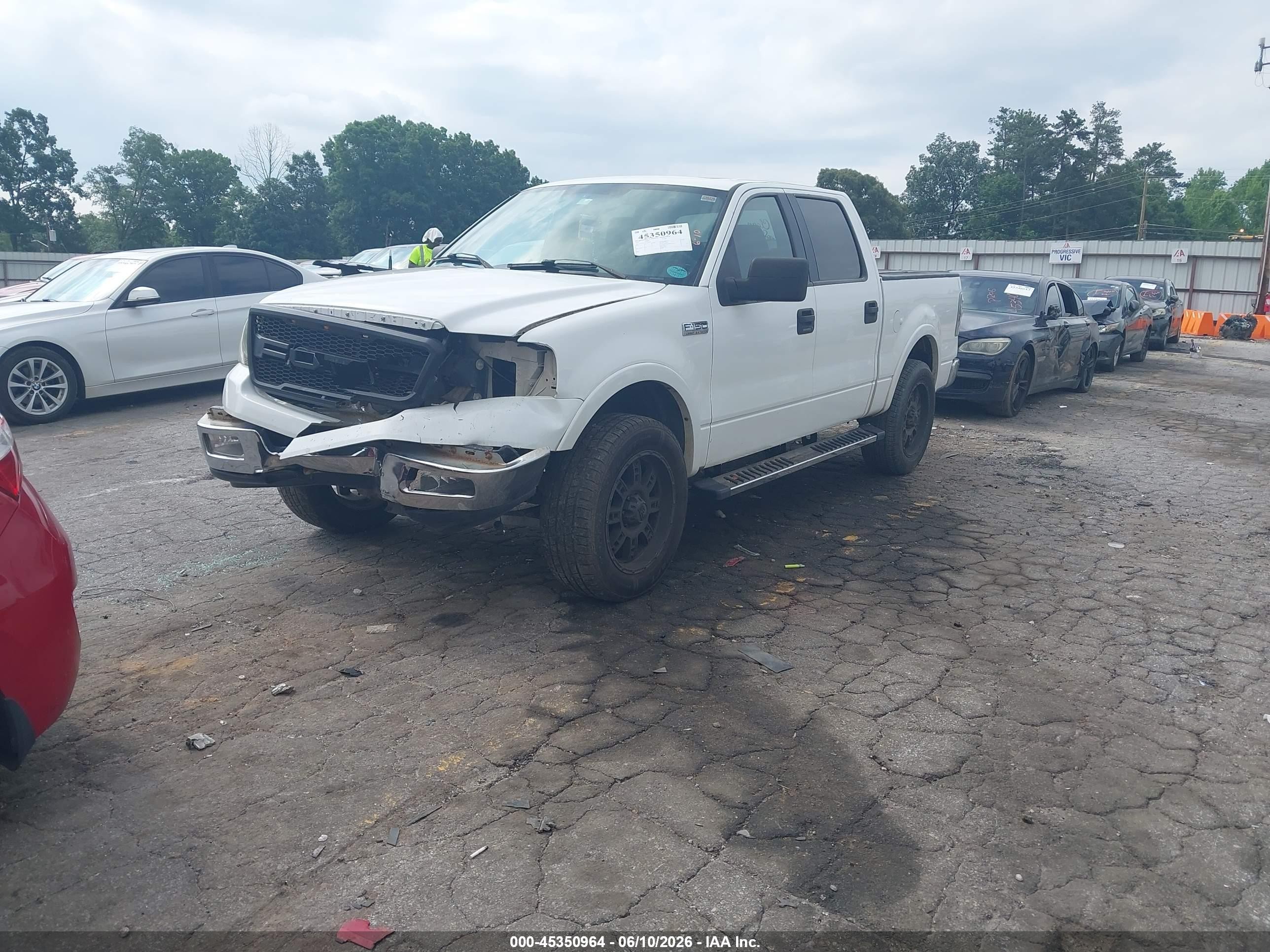2005 Ford F-150 Lariat/xlt White vin: 1FTPW12555FA68195