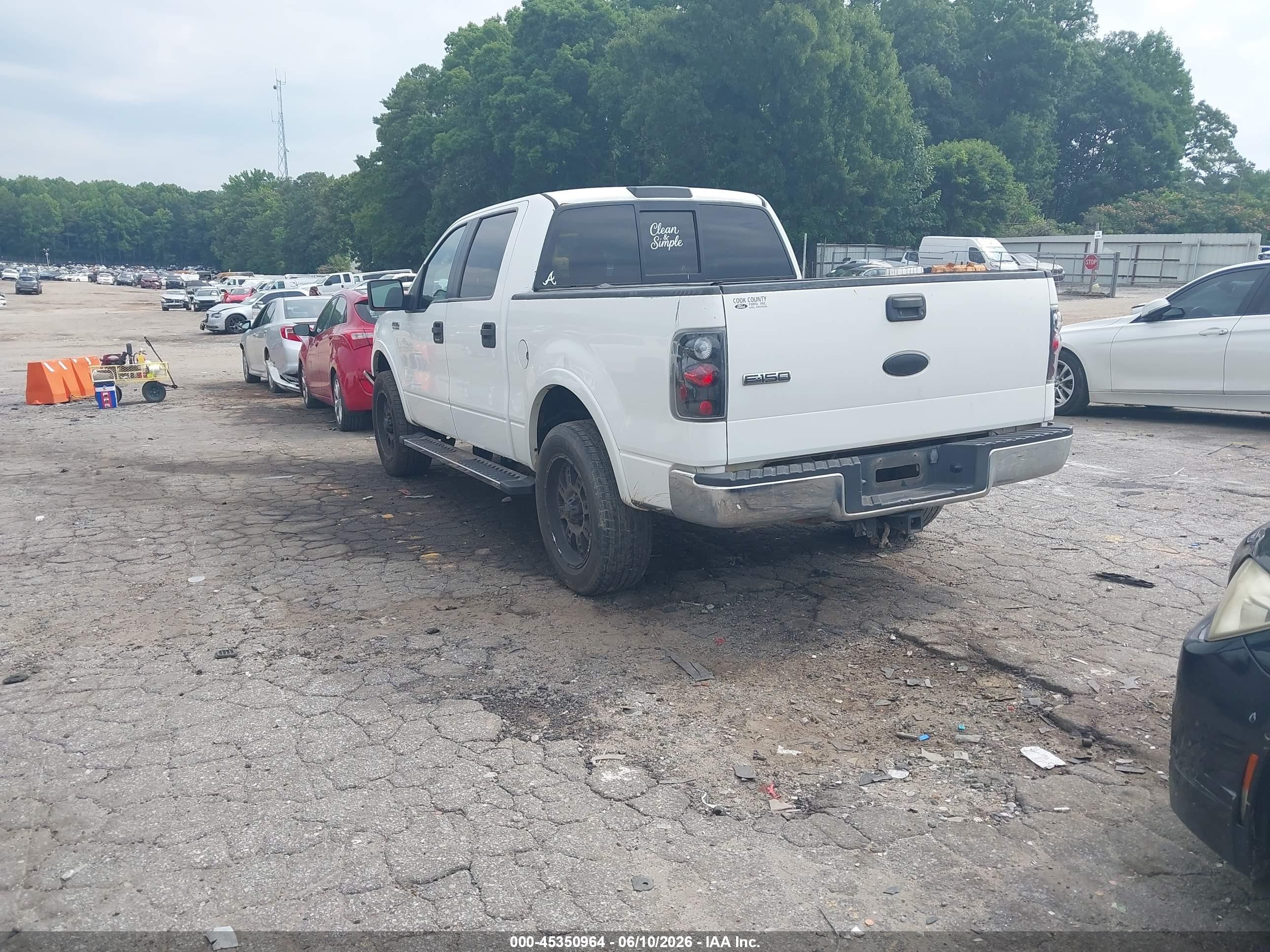 2005 Ford F-150 Lariat/xlt White vin: 1FTPW12555FA68195
