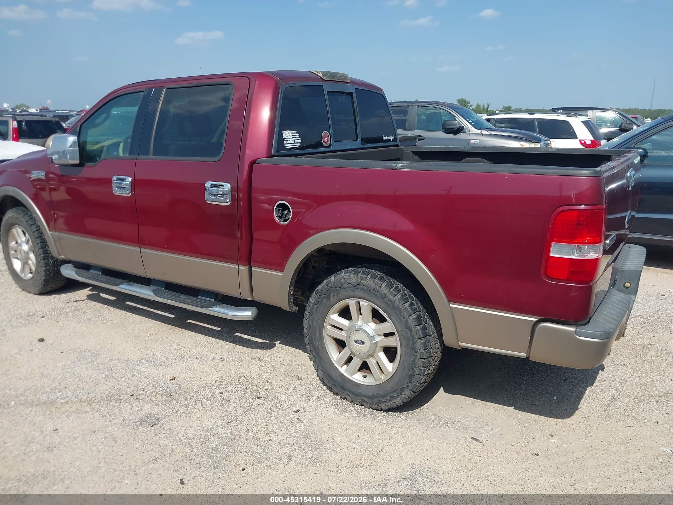 2004 Ford F-150 Lariat/xlt Maroon vin: 1FTPW12564KB79148